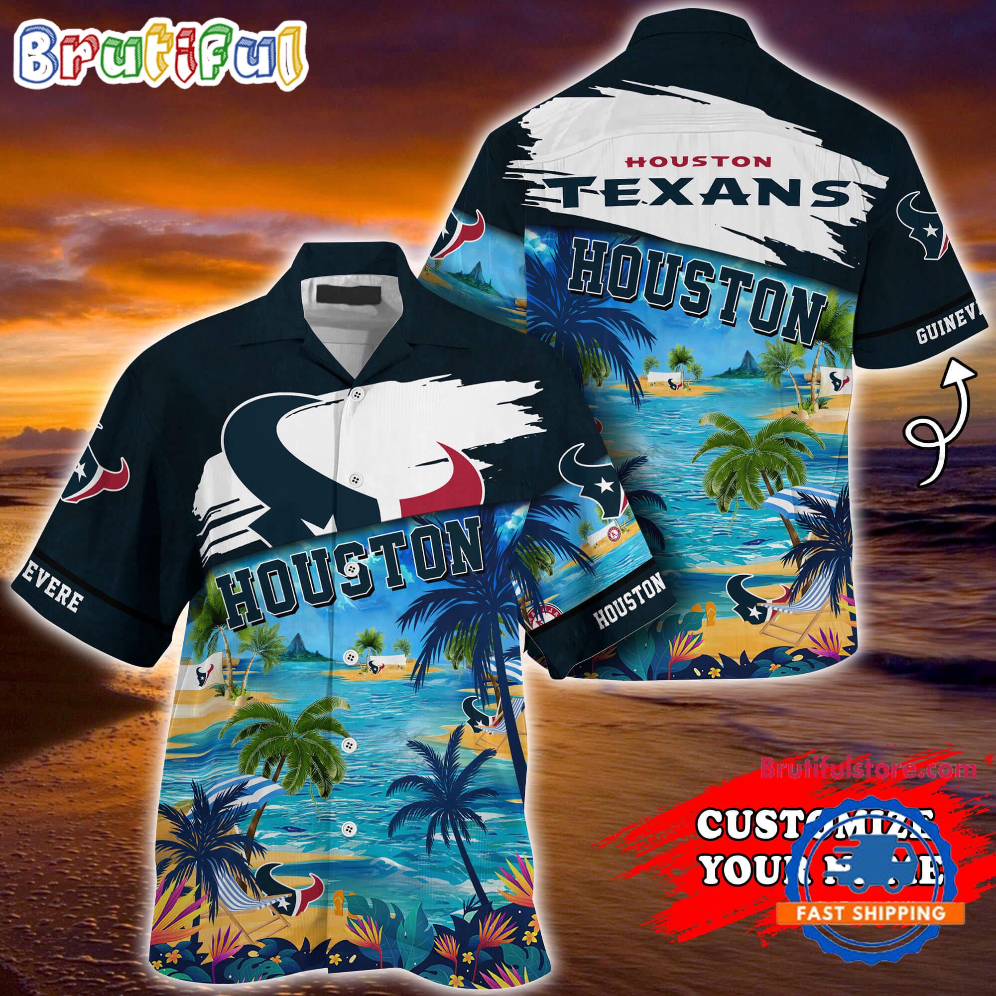 NFL Houston Texans Palm Tree Hot Summer Hawaiian Shirt Gifts Sport Fans