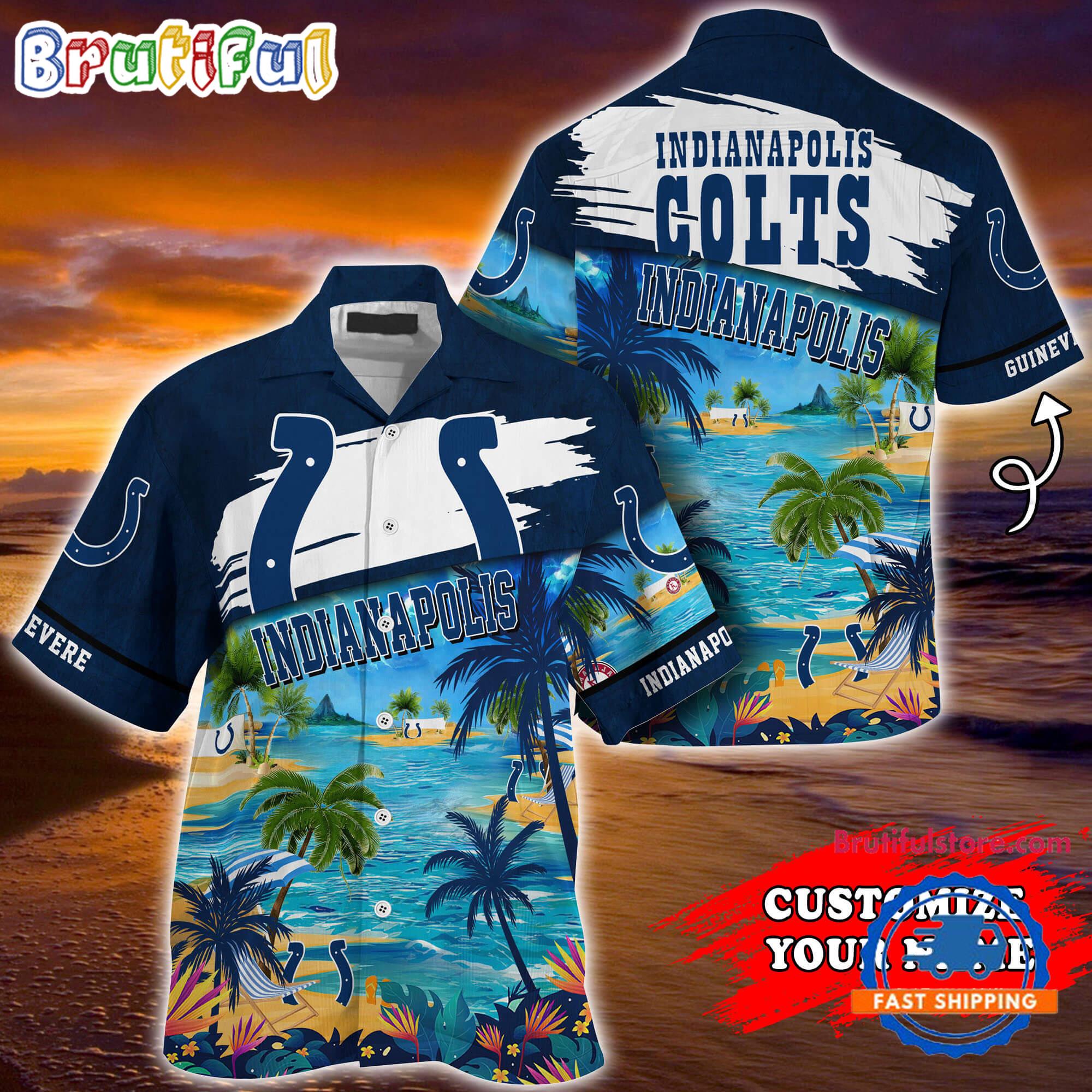 NFL Indianapolis Colts Palm Tree Hot Summer Hawaiian Shirt Gifts Sport Fans