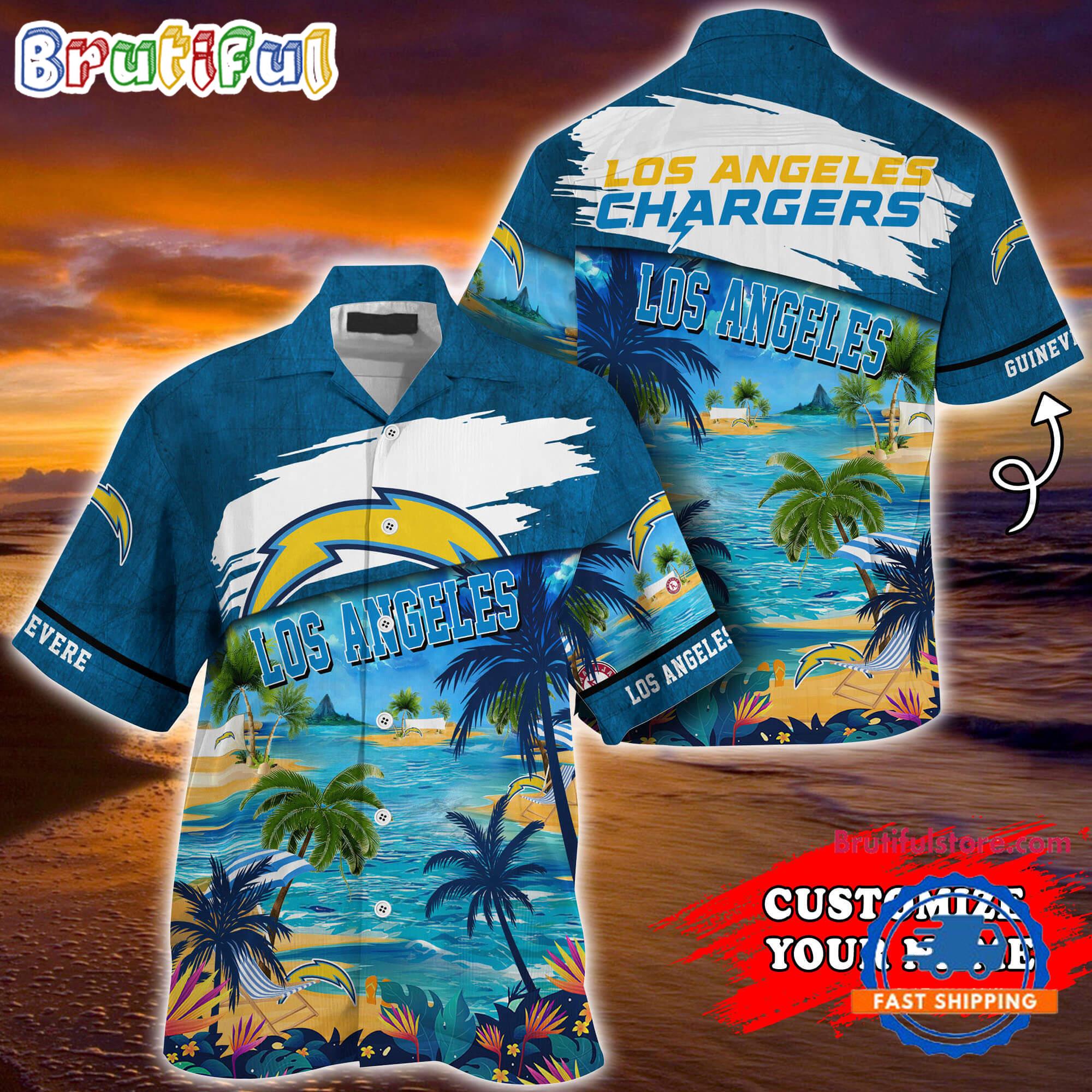 NFL Los Angeles Chargers Palm Tree Hot Summer Hawaiian Shirt Gifts Sport Fans
