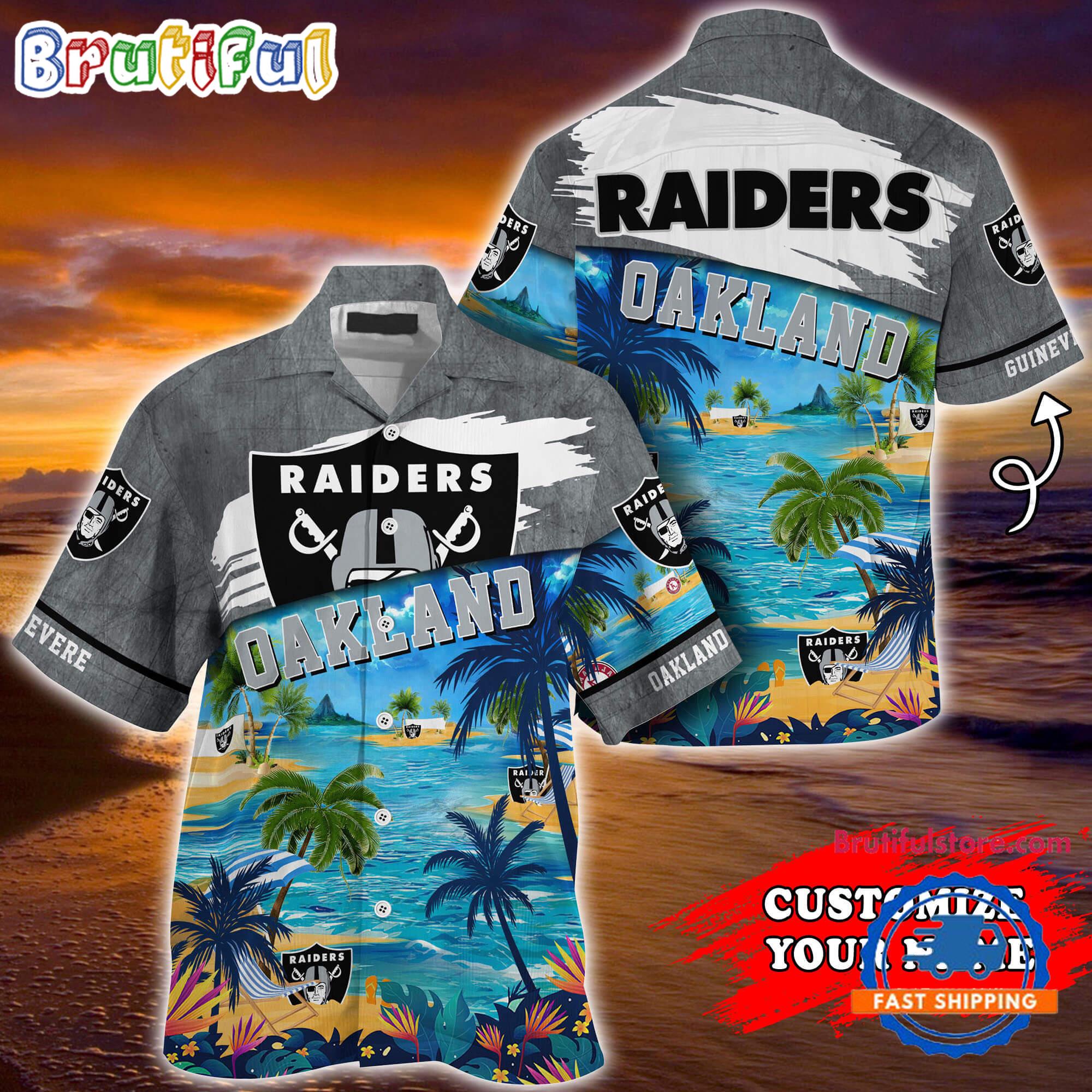 NFL Oakland Raiders Palm Tree Hot Summer Hawaiian Shirt Gifts Sport Fans