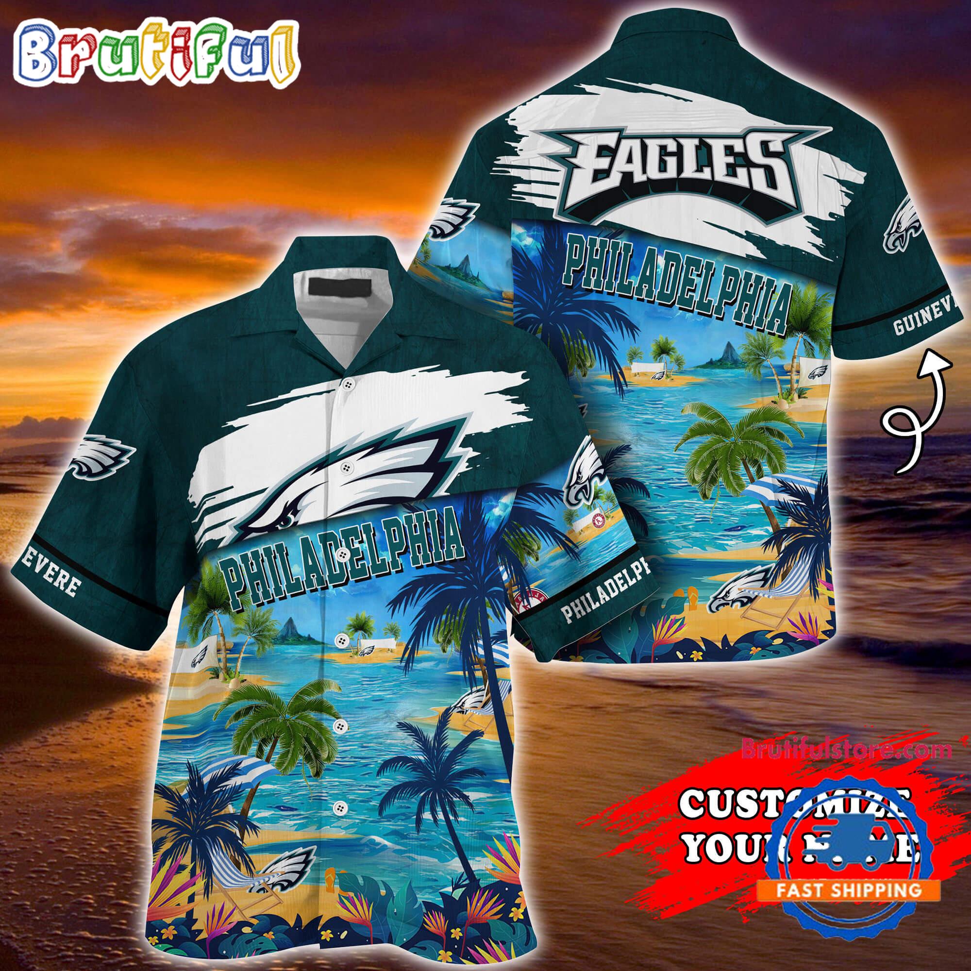 NFL Philadelphia Eagles Palm Tree Hot Summer Hawaiian Shirt Gifts Sport Fans