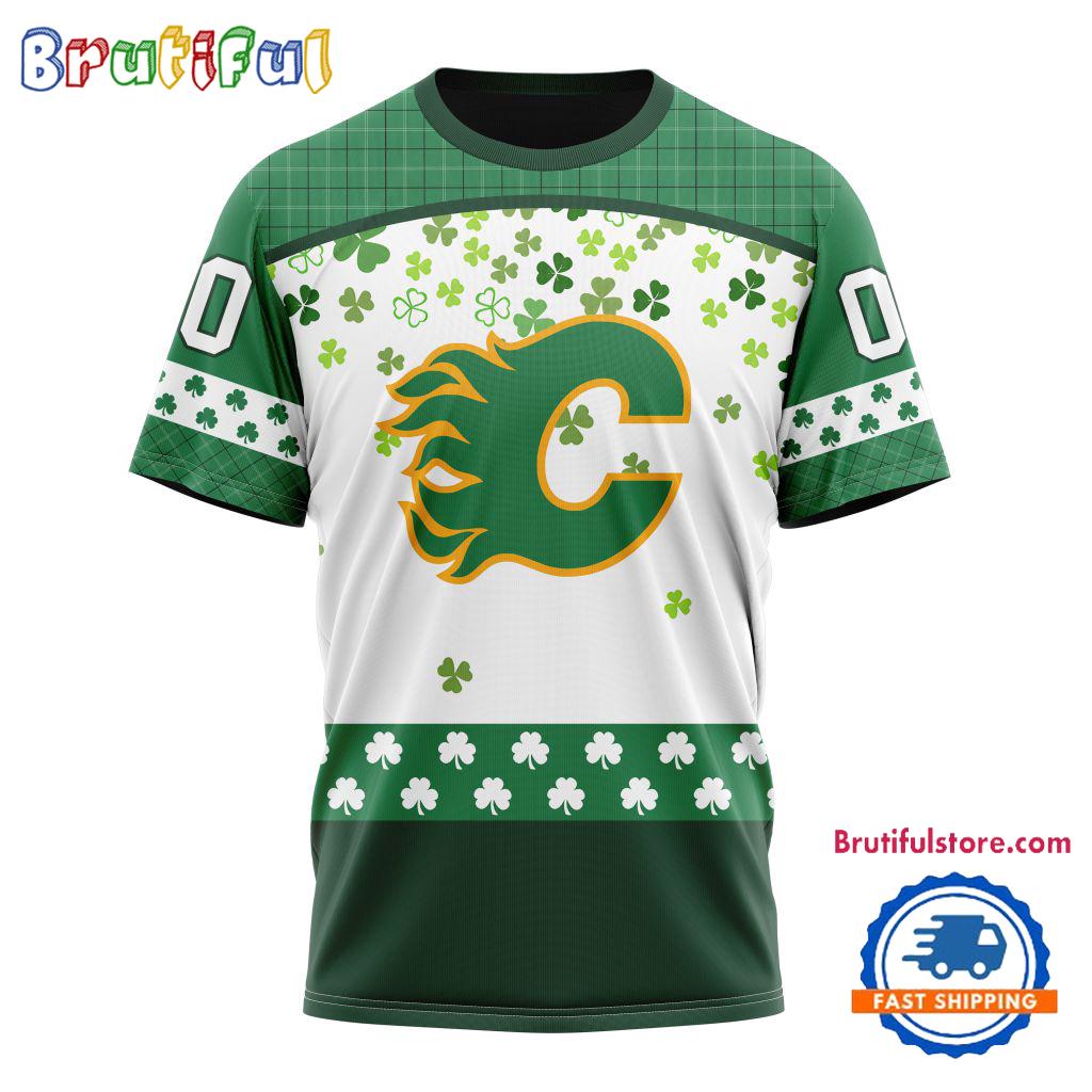 NHL Calgary Flames St. Patrick's Day For Hockey Fans New Design T Shirt