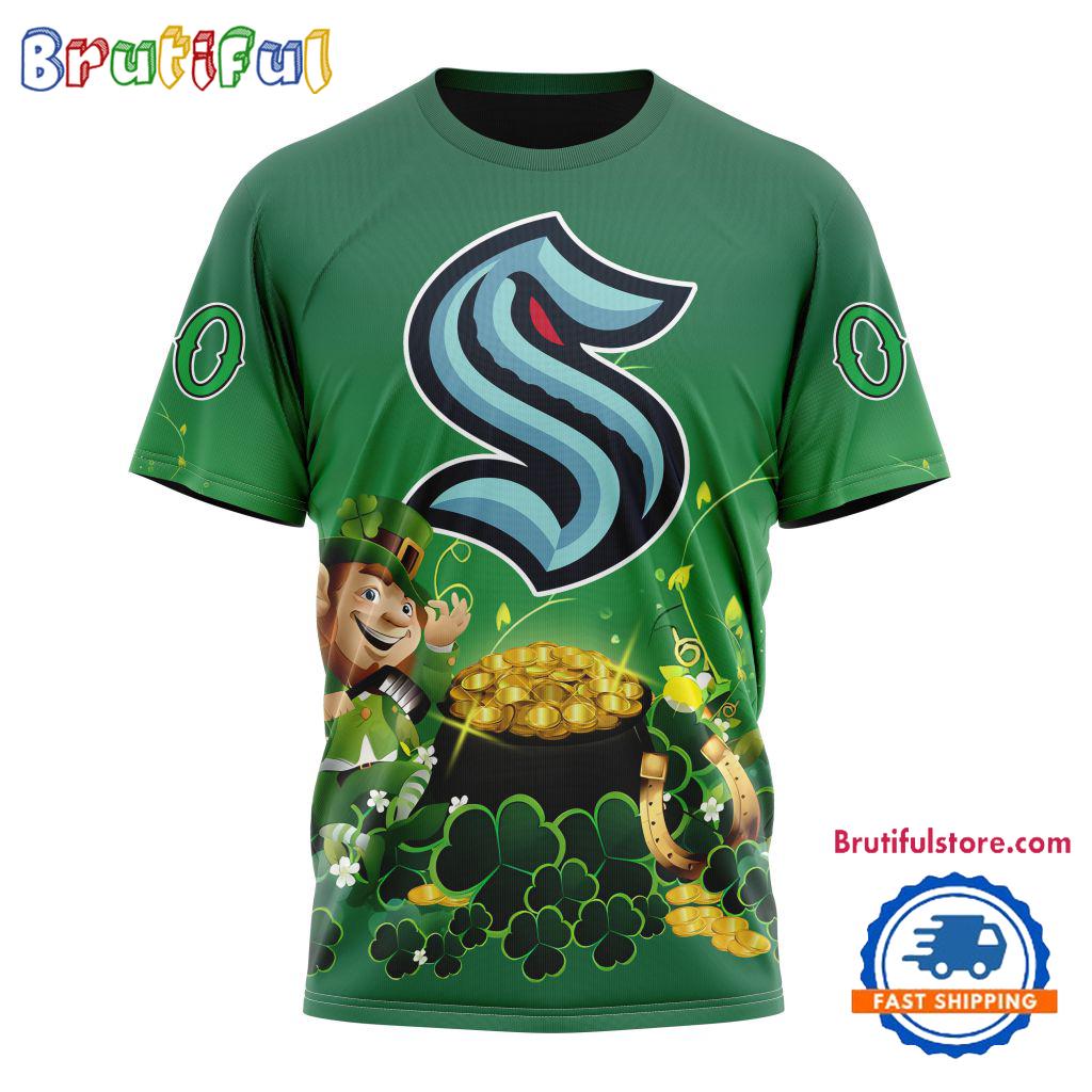 NHL Seattle Kraken Personalize St. Patrick's Day Hockey Team T Shirt, Hoodie, Sweatshirt