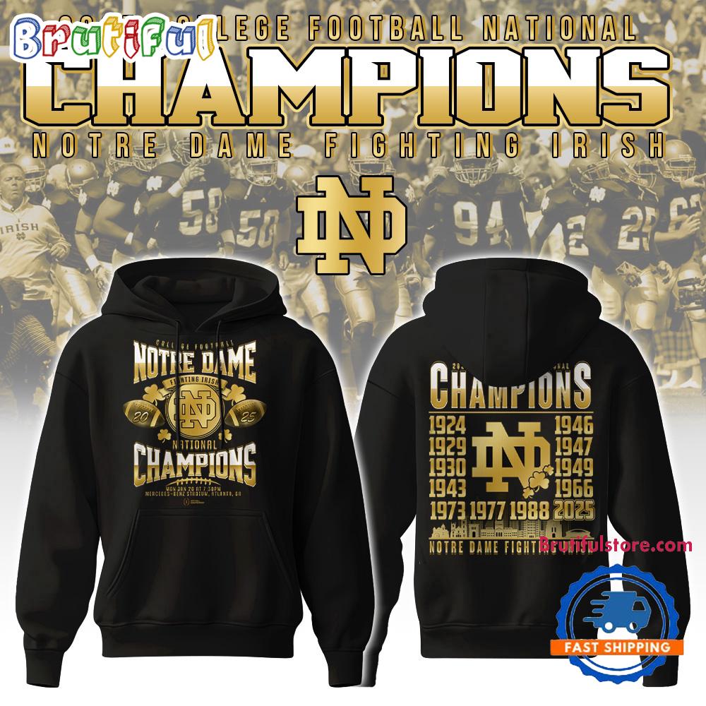 Notre Dame Football NCAA National Champions Golden Hoodie