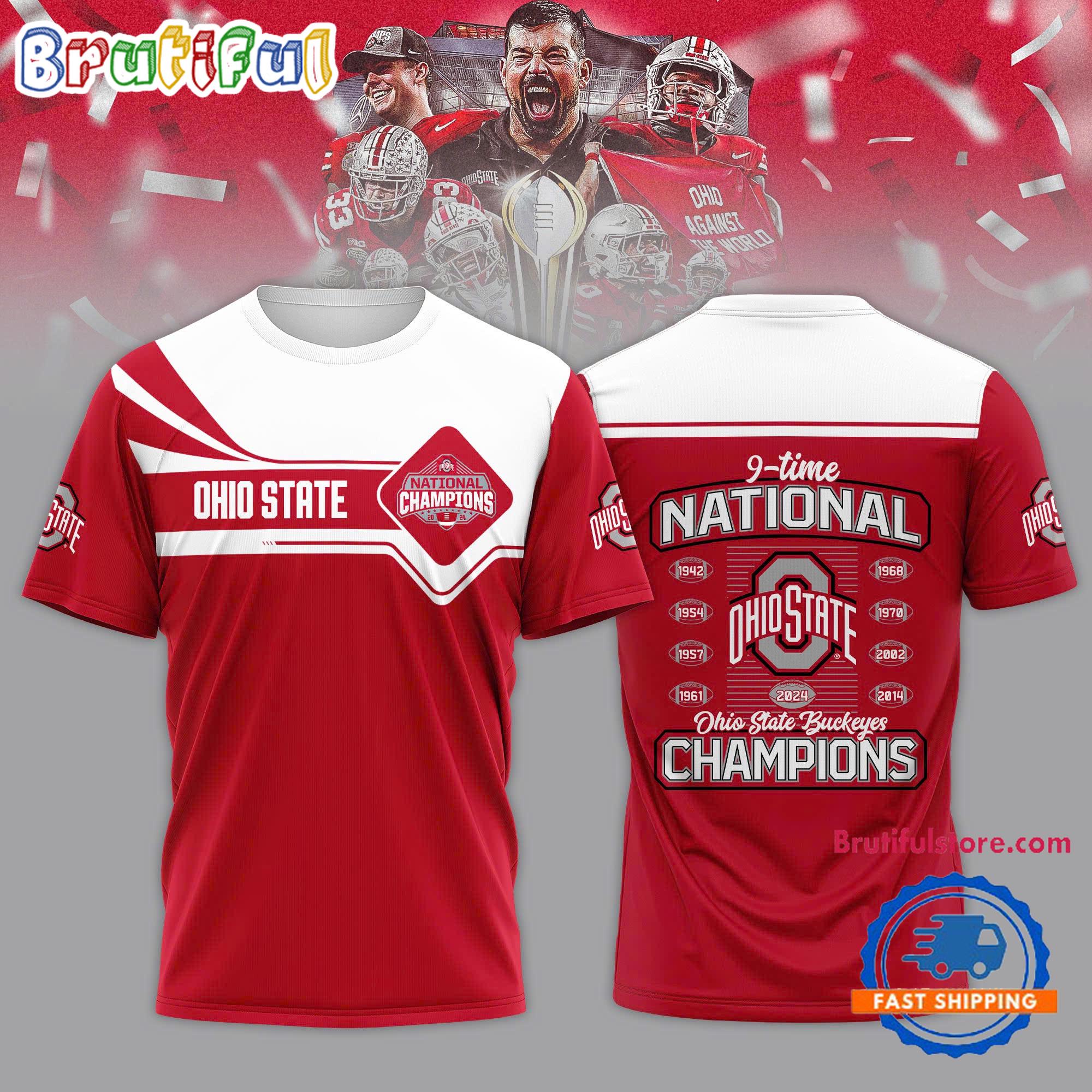Ohio State 9 Time National Champions 2025 New T Shirt