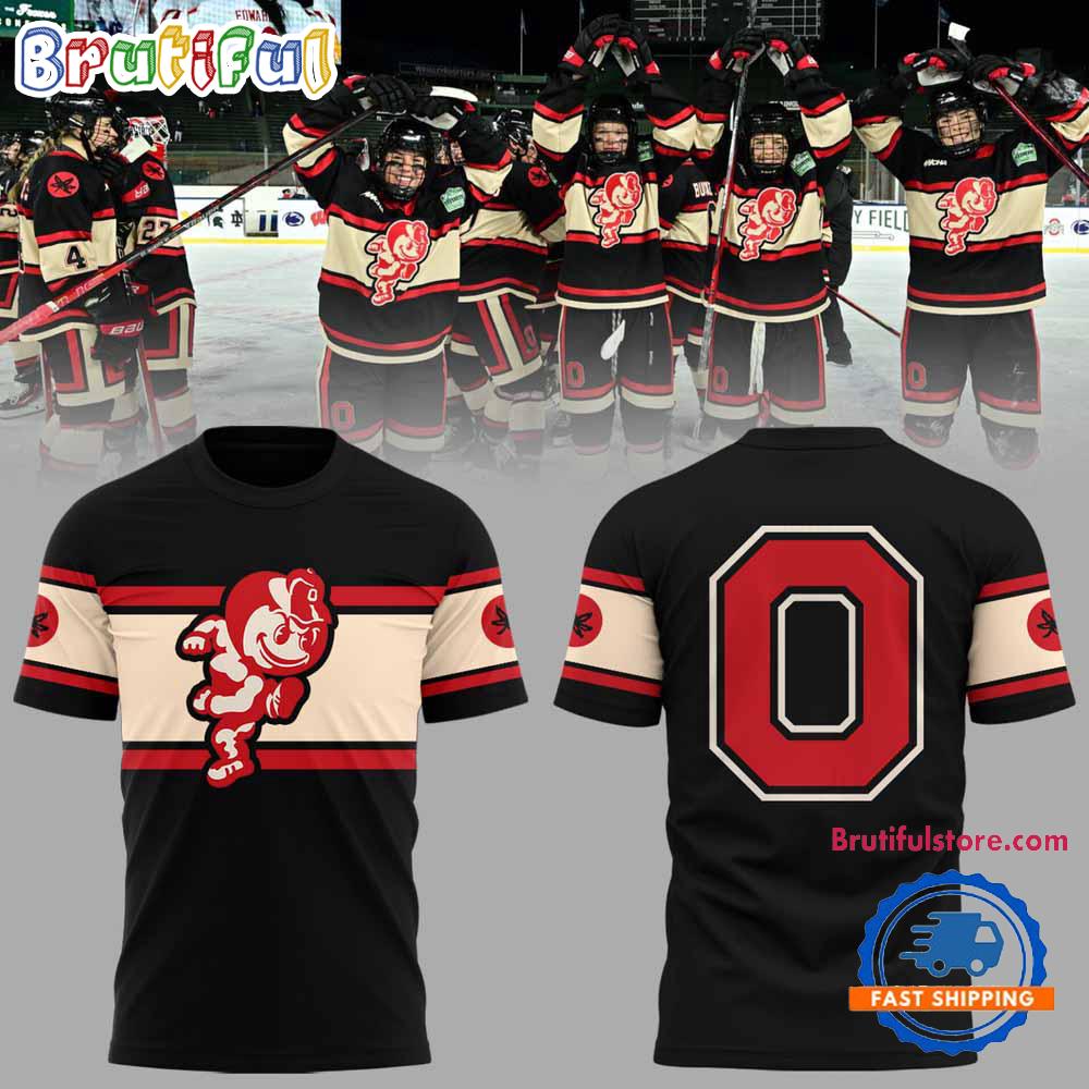 Ohio State Buckeyes Hockey NCAA Limited Frozen Confines 2025 3D Shirt