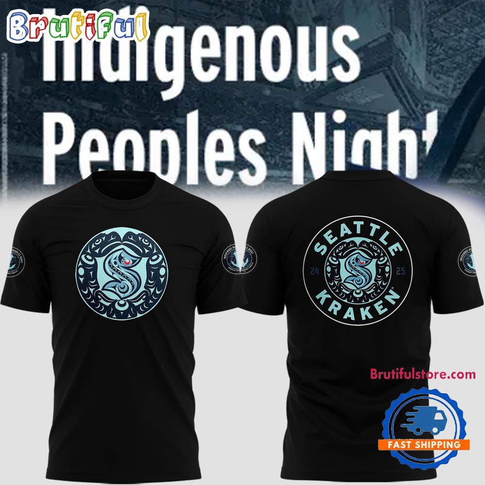 Seattle Kraken Indigenous Peoples Night Black T Shirt