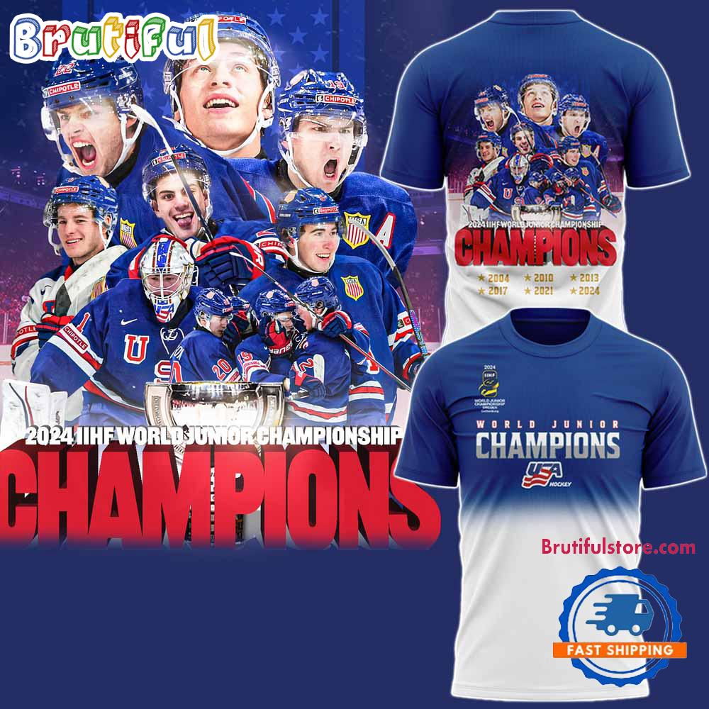 USA Hockey IIHF World Junior Champions 2025 New T Shirt