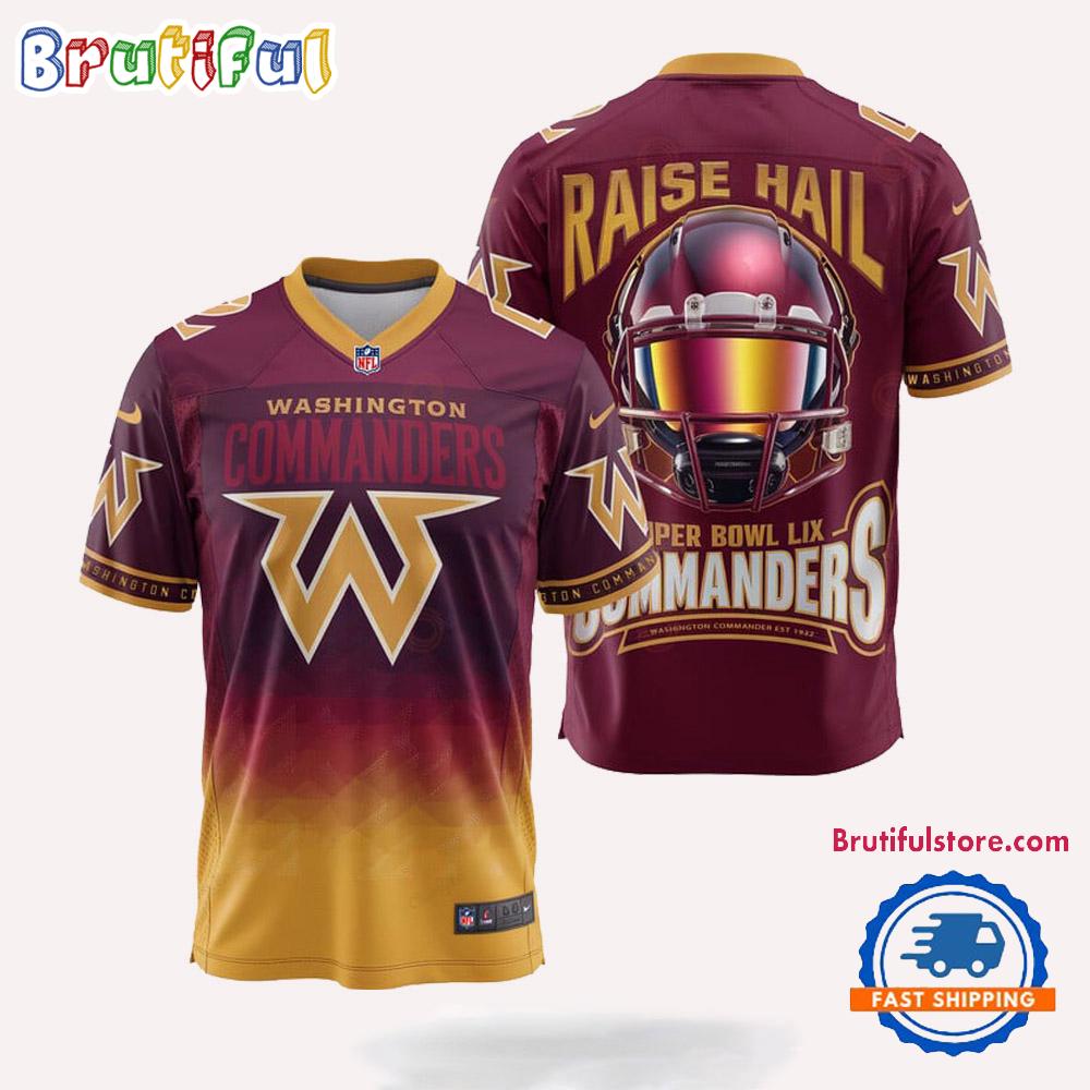 Washington Commanders Raise Hail Super Bowl 2025 Champions Football Jersey Shirt