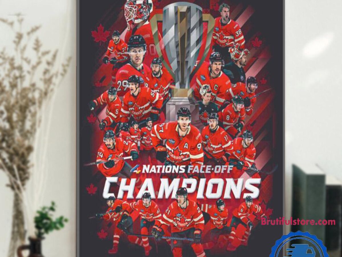 Canada Hockey 2025 4 Nations Face-Off Champions Team Player Design Wall Art  Poster Canvas, image size:1200x900