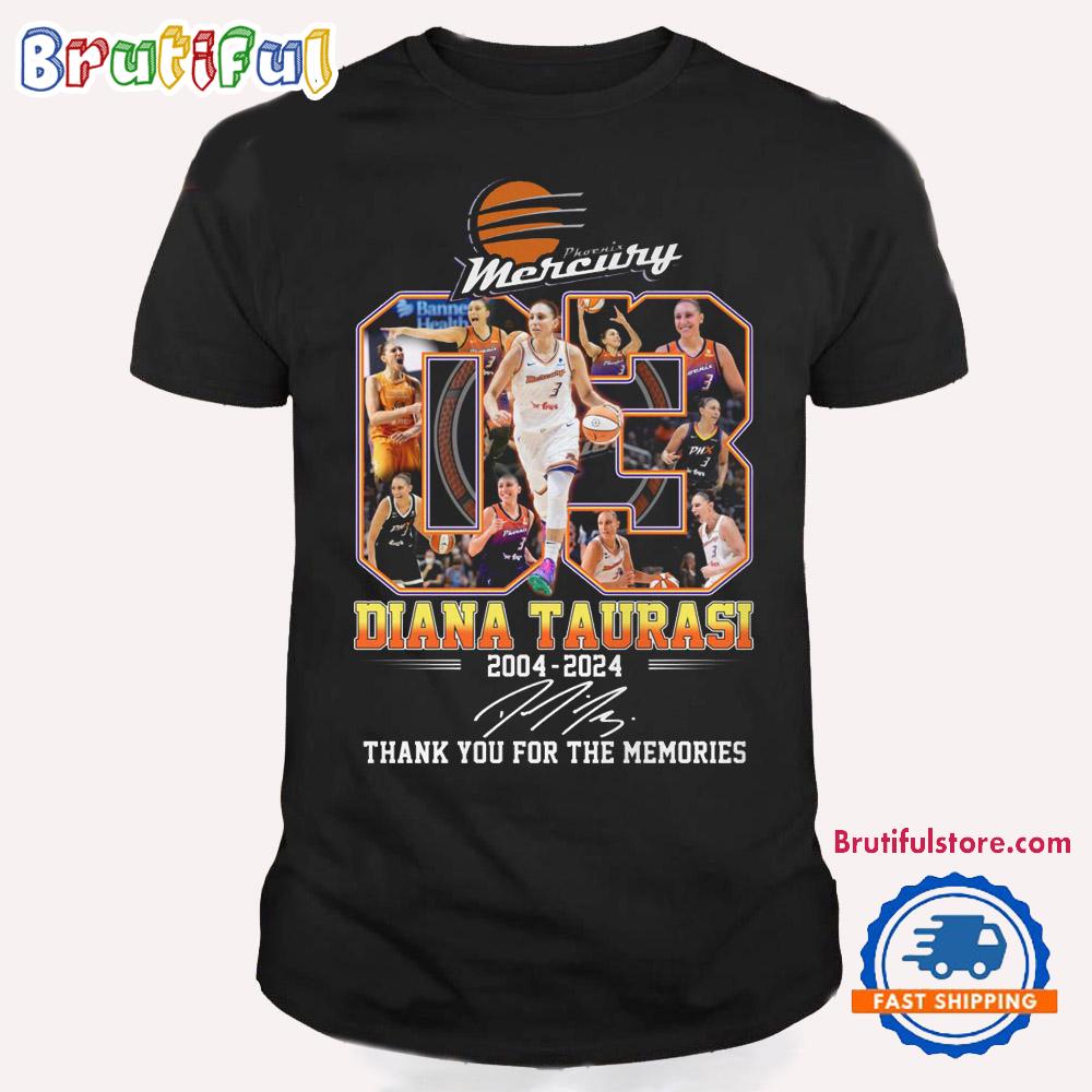 Diana Taurasi Phoenix Mercury Basketball 2004-2024 Thank You For The Memories T Shirt