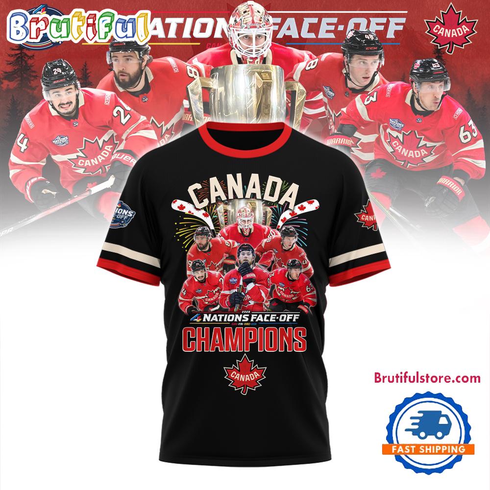 FACE-OFF CHAMPIONS 2025 Canada Team Hockey Limited Winner Black T Shirt
