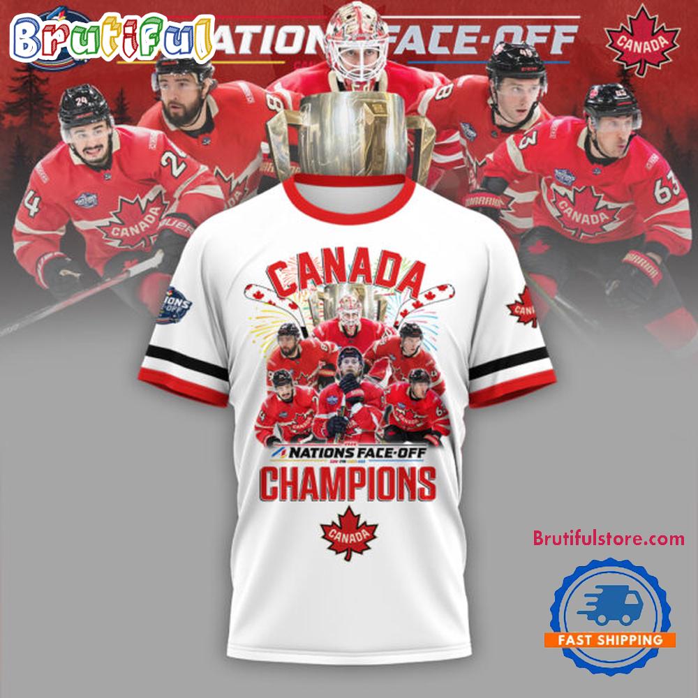 FACE-OFF CHAMPIONS 2025 Canada Team Hockey Limited Winner White T Shirt