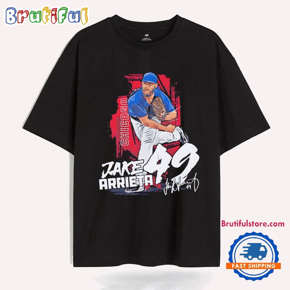 Jake Arrieta Throw the Ball Chicago Cubs Signature T Shirt