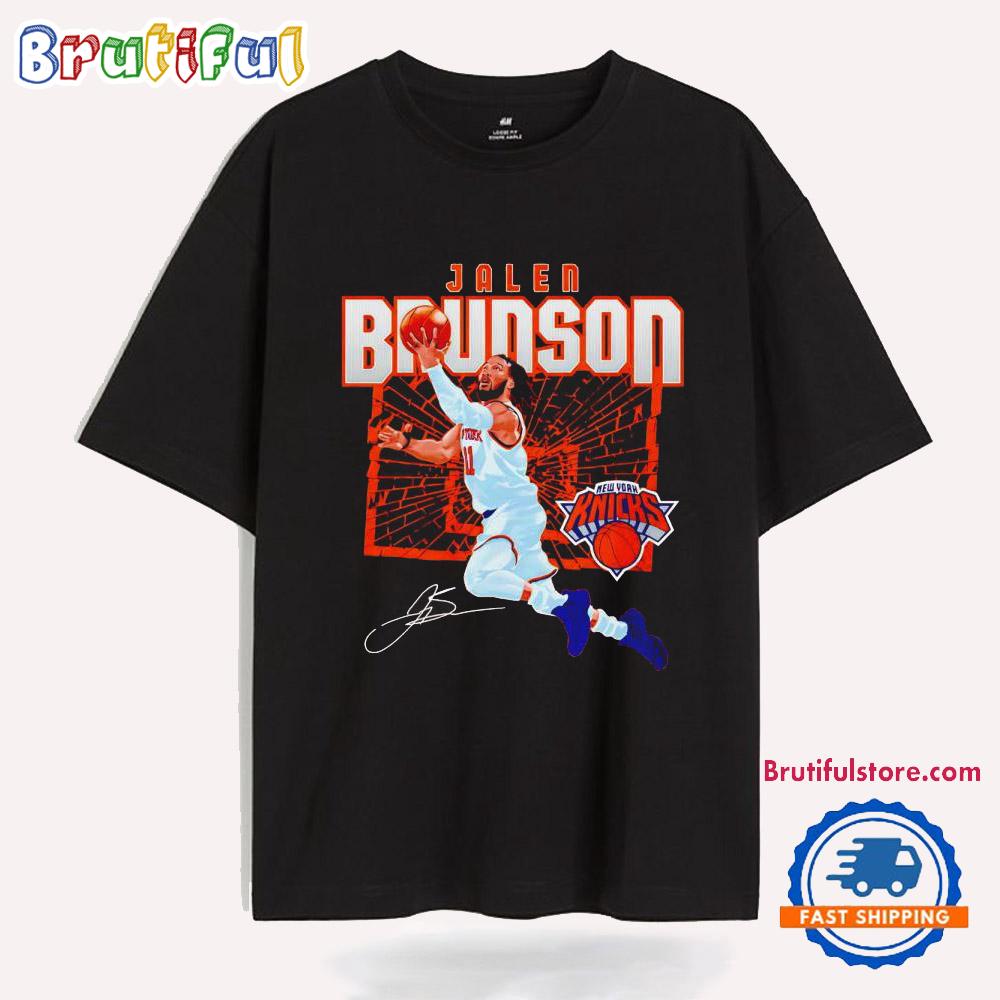 Jalen Brunson Jump Shot Shattered New York Knicks Signature T Shirt