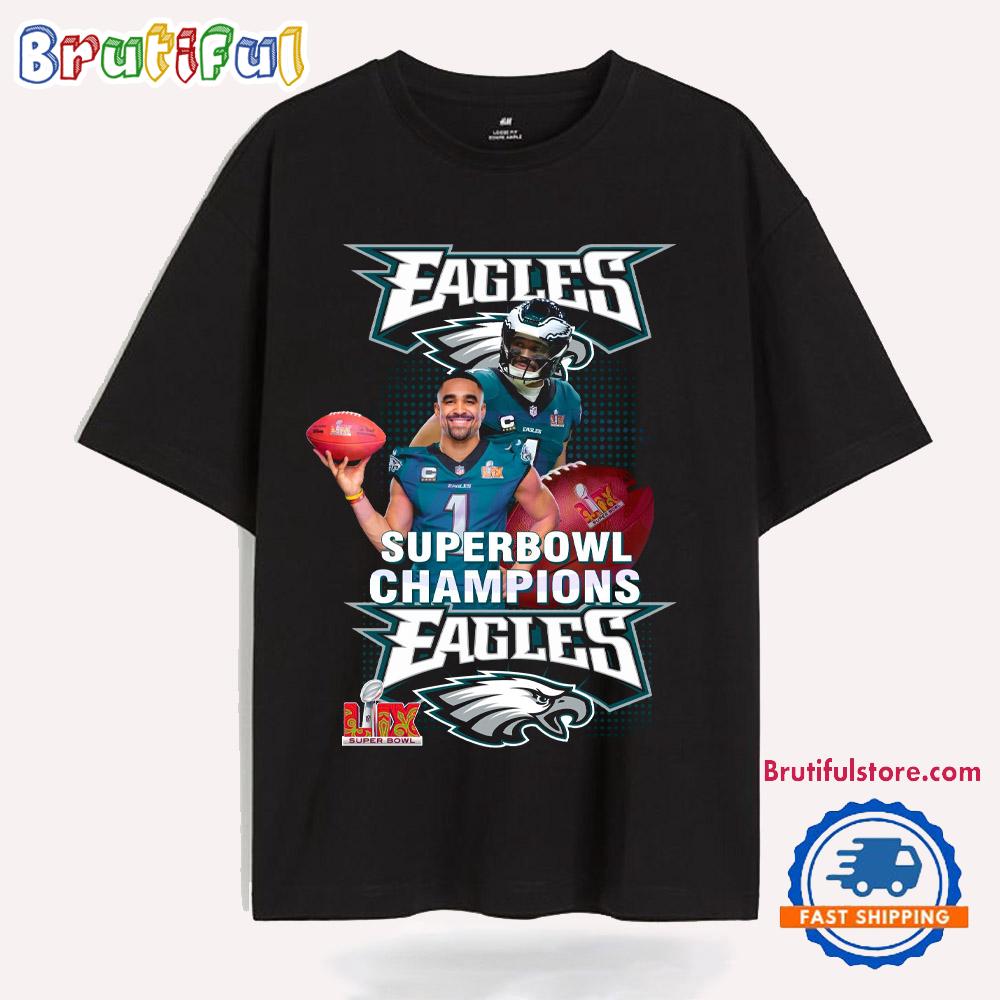 Jalen Hurt Philadelphia Eagles Lix Super Bowl Champions T Shirt