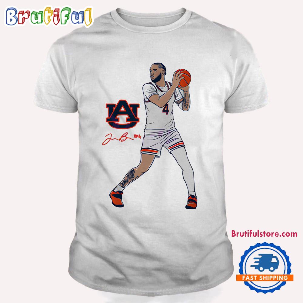 Johni Broome Superstar Pose Signature Auburn Tigers Basketball T Shirt