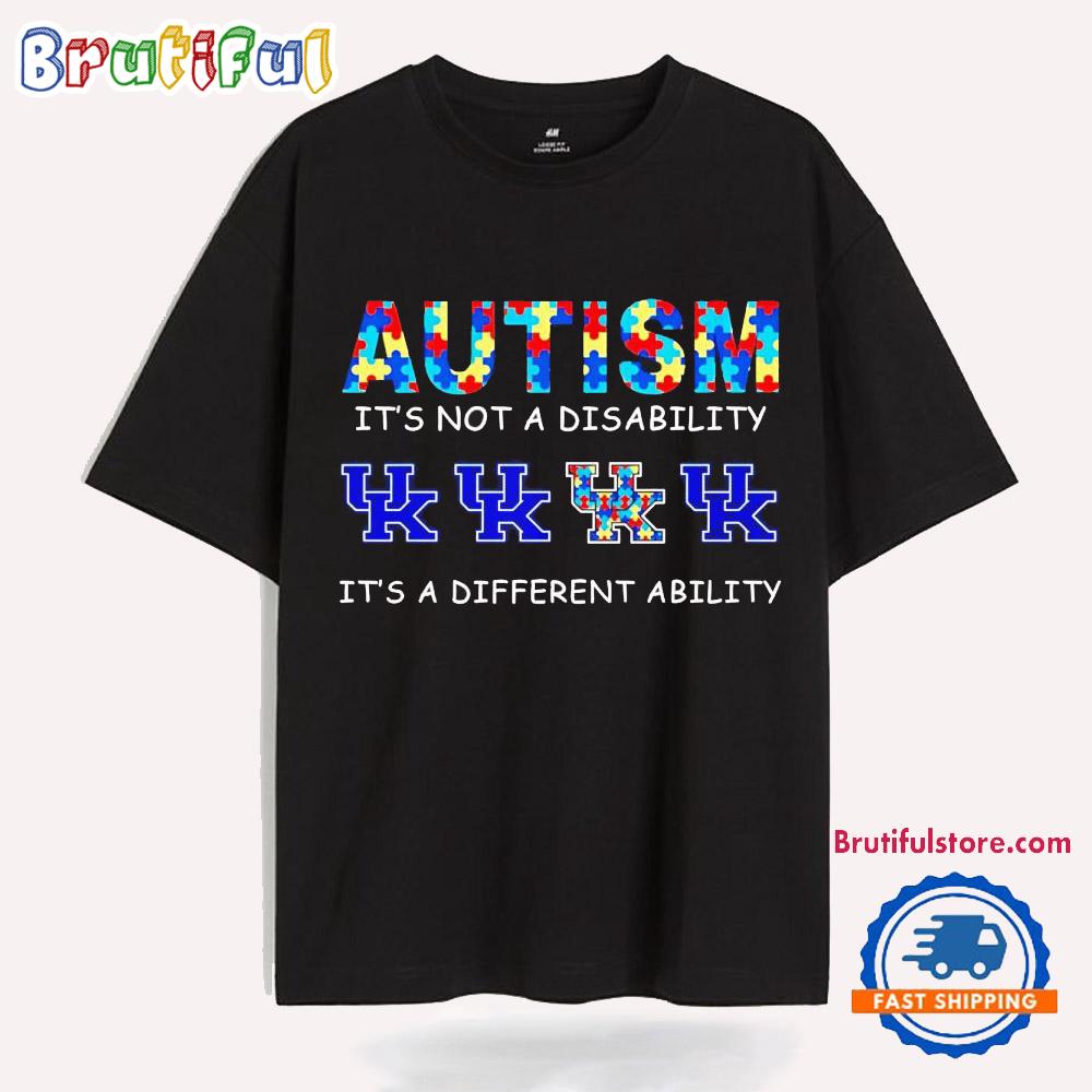 Kentucky Wildcats Autism It’s Not a Disability It’s a Different Ability T Shirt