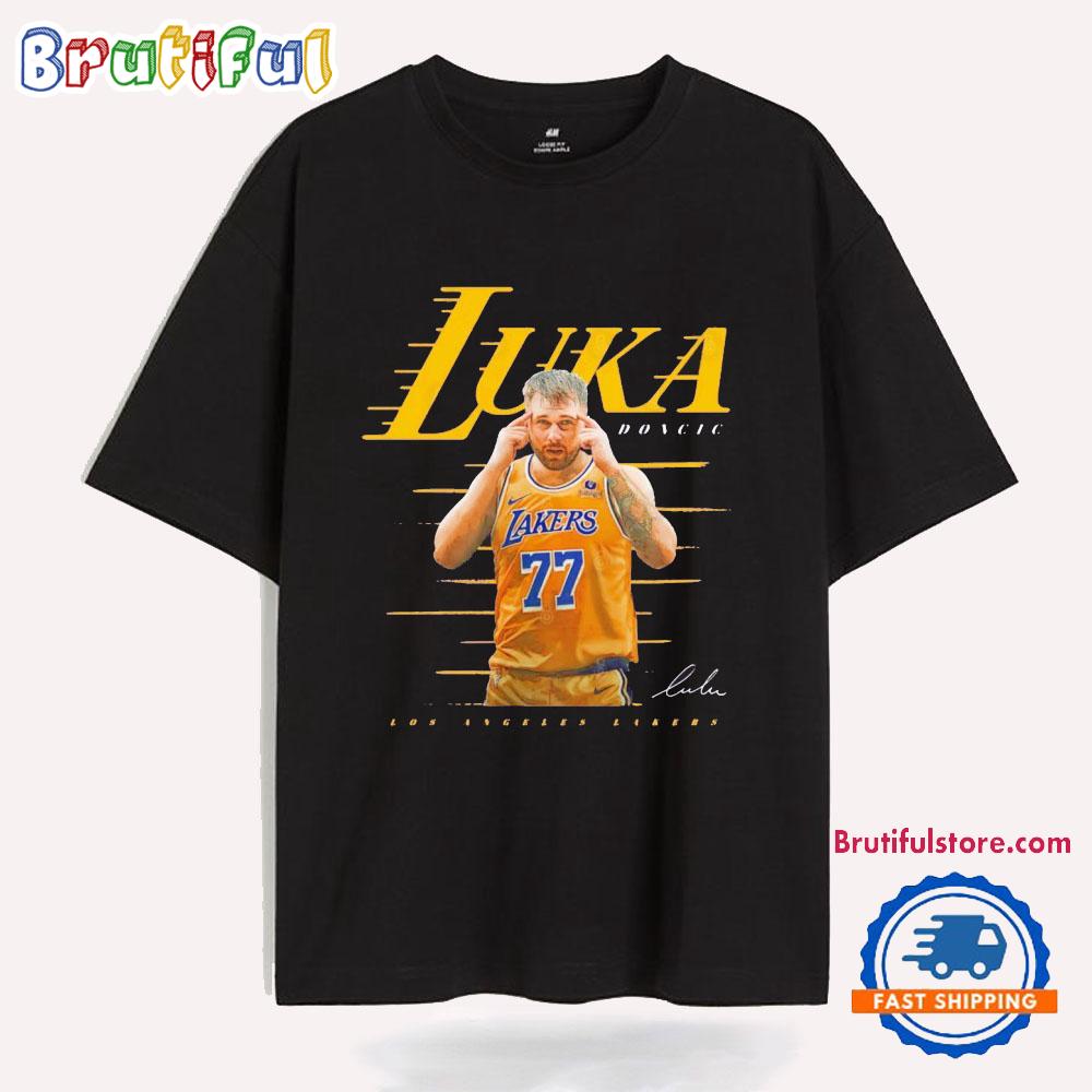 Luka Doncic Los Angeles Lakers Thinking Signature T Shirts