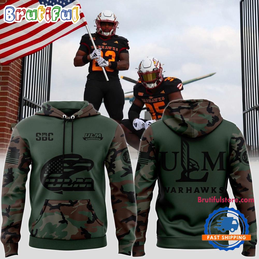 Monroe Warhawks 2025 Camo Veterans Hoodie Shirt Design