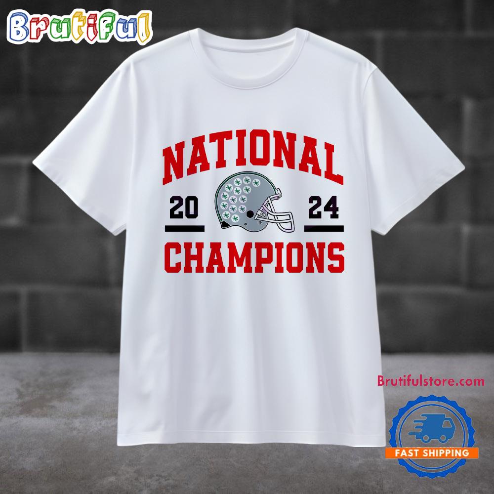 National 2024 Football Helmet Champions Ohio State Buckeyes T Shirt