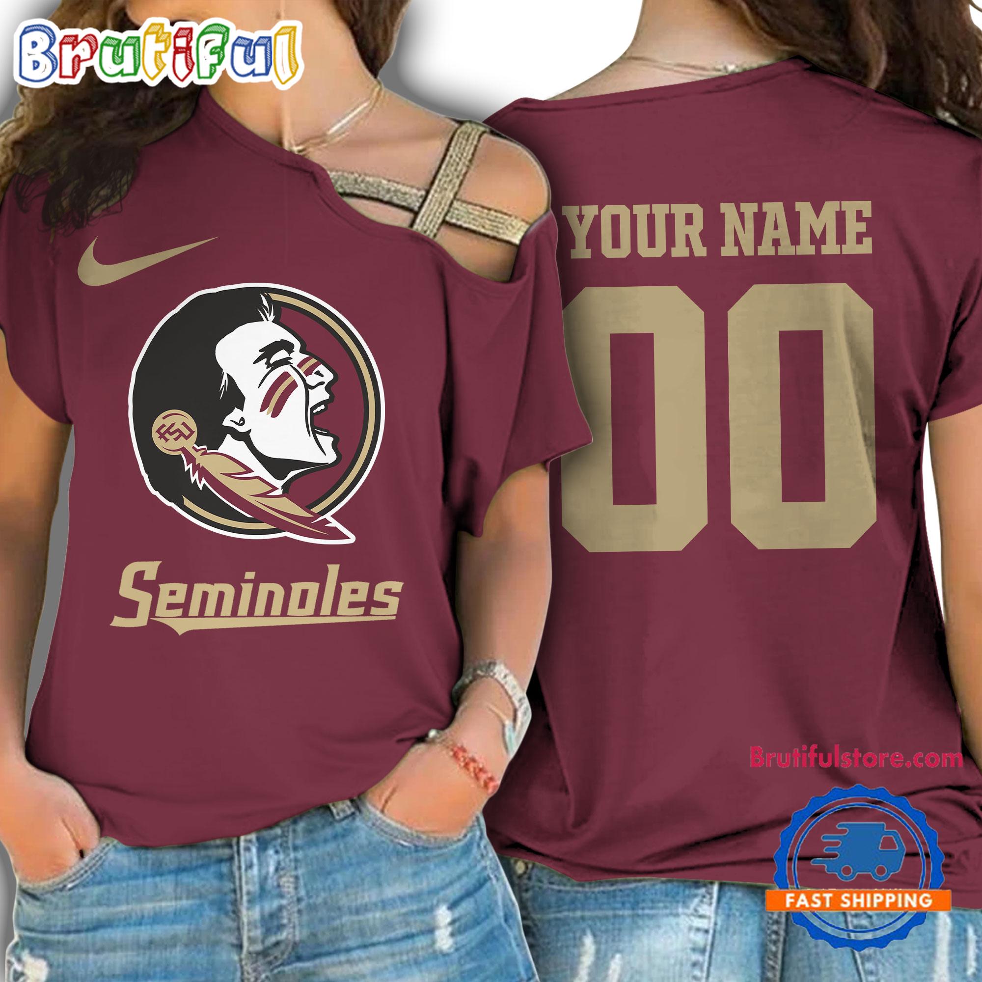 NCAA Florida State Seminoles Special Sport Team Custom Women's One Shoulder Shirt