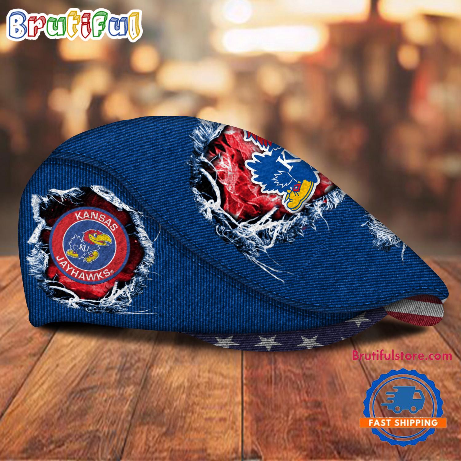 NCAA Kansas Jayhawks Sport Team Design Jeff Cap