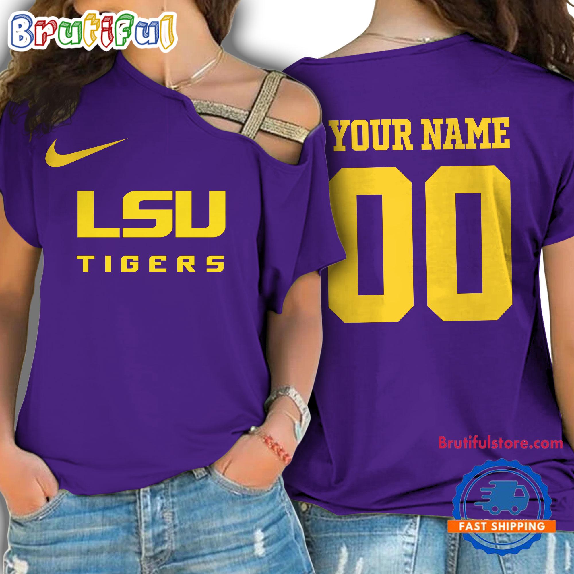 NCAA LSU Tigers Special Sport Team Custom Women's One Shoulder Shirt