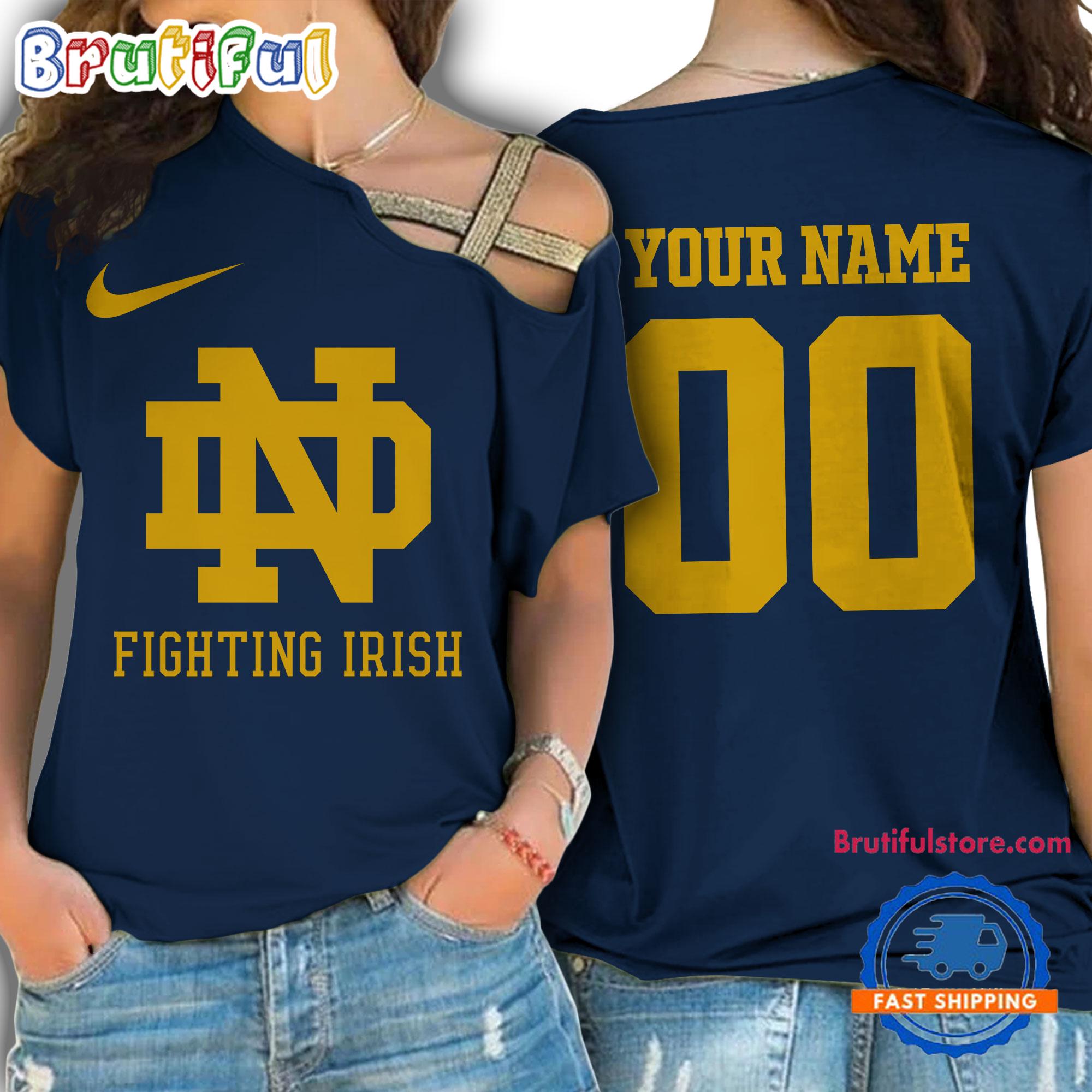 NCAA Notre Dame Fighting Irish Special Sport Team Custom Women's One Shoulder Shirt