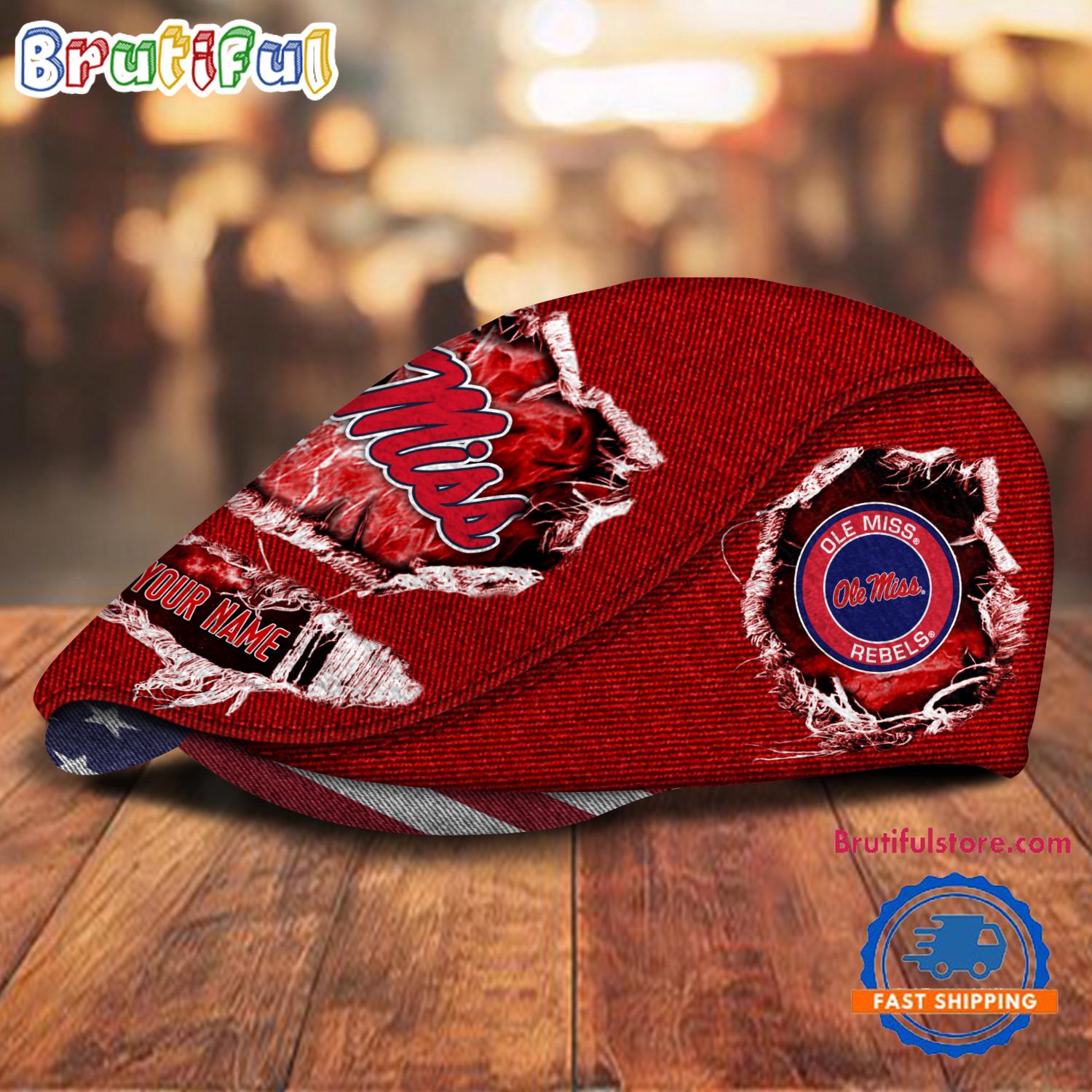 NCAA Ole Miss Rebels Sport Team Design Jeff Cap