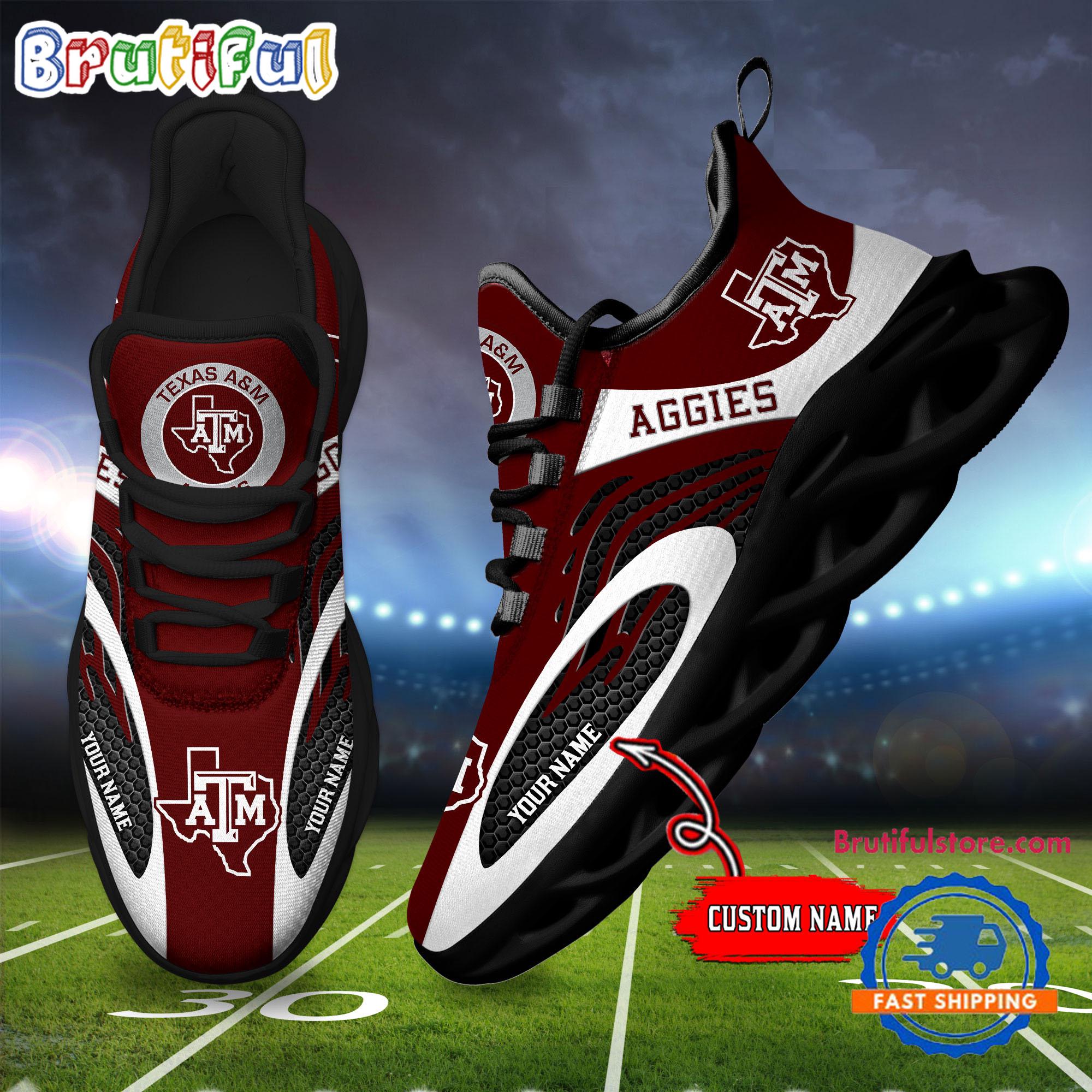NCAA Texas A_M Aggies Sport Team New Design Max Soul Shoes Sneaker