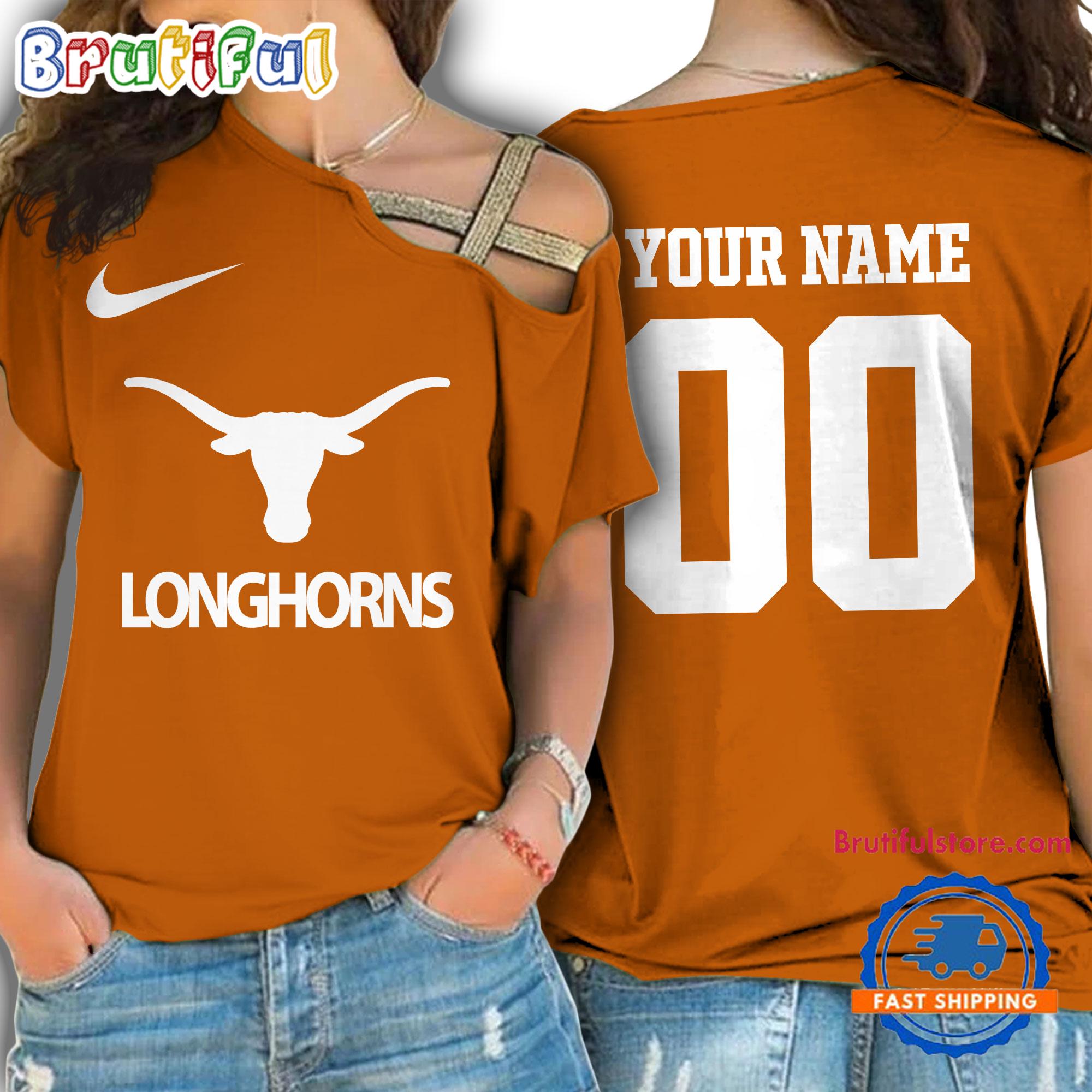 NCAA Texas Longhorns Special Sport Team Custom Women's One Shoulder Shirt