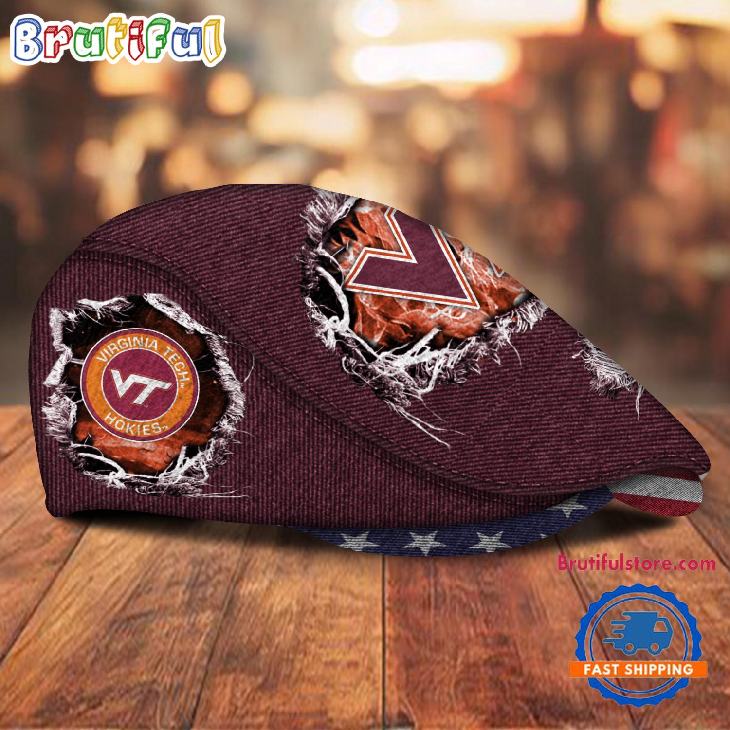 NCAA Virginia Tech Hokies Sport Team Design Jeff Cap