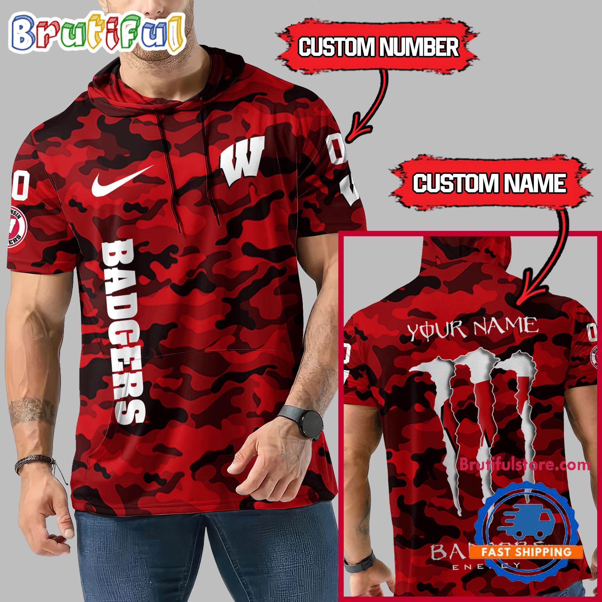 NCAA Wisconsin Badgers Special Camo Sleeveless Hoodie Design