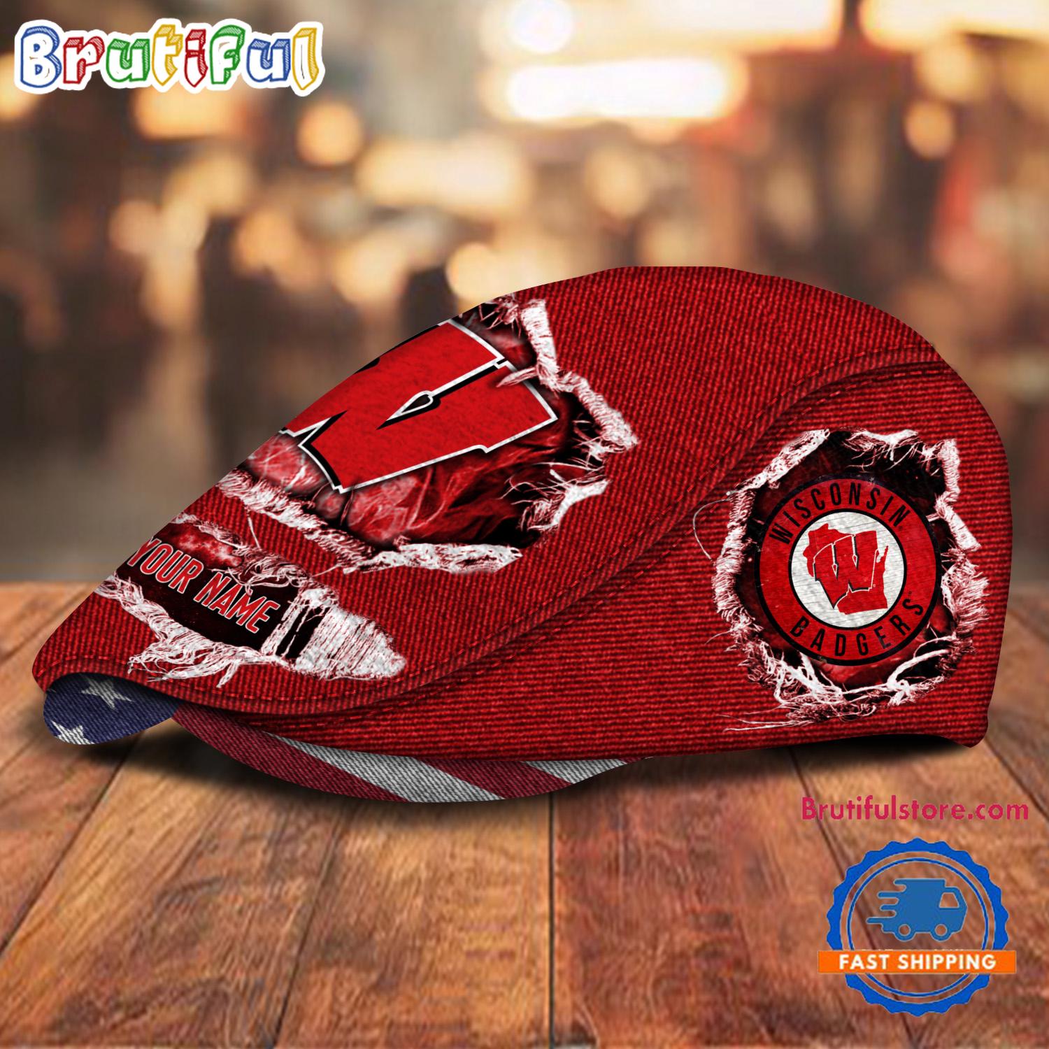 NCAA Wisconsin Badgers Sport Team Design Jeff Cap