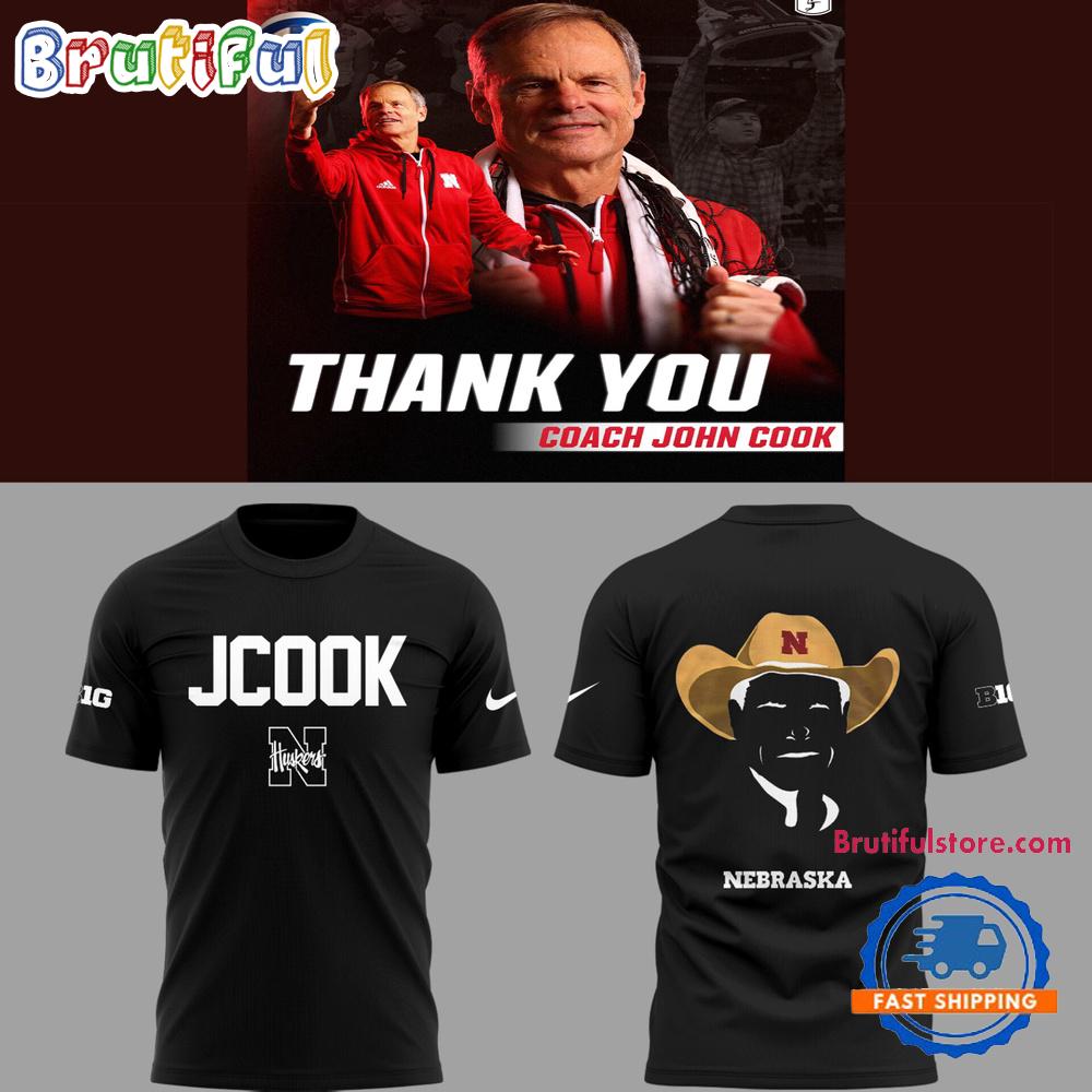 Nebraska Volleyball 2025 Limited Coach John Cook Black T Shirt