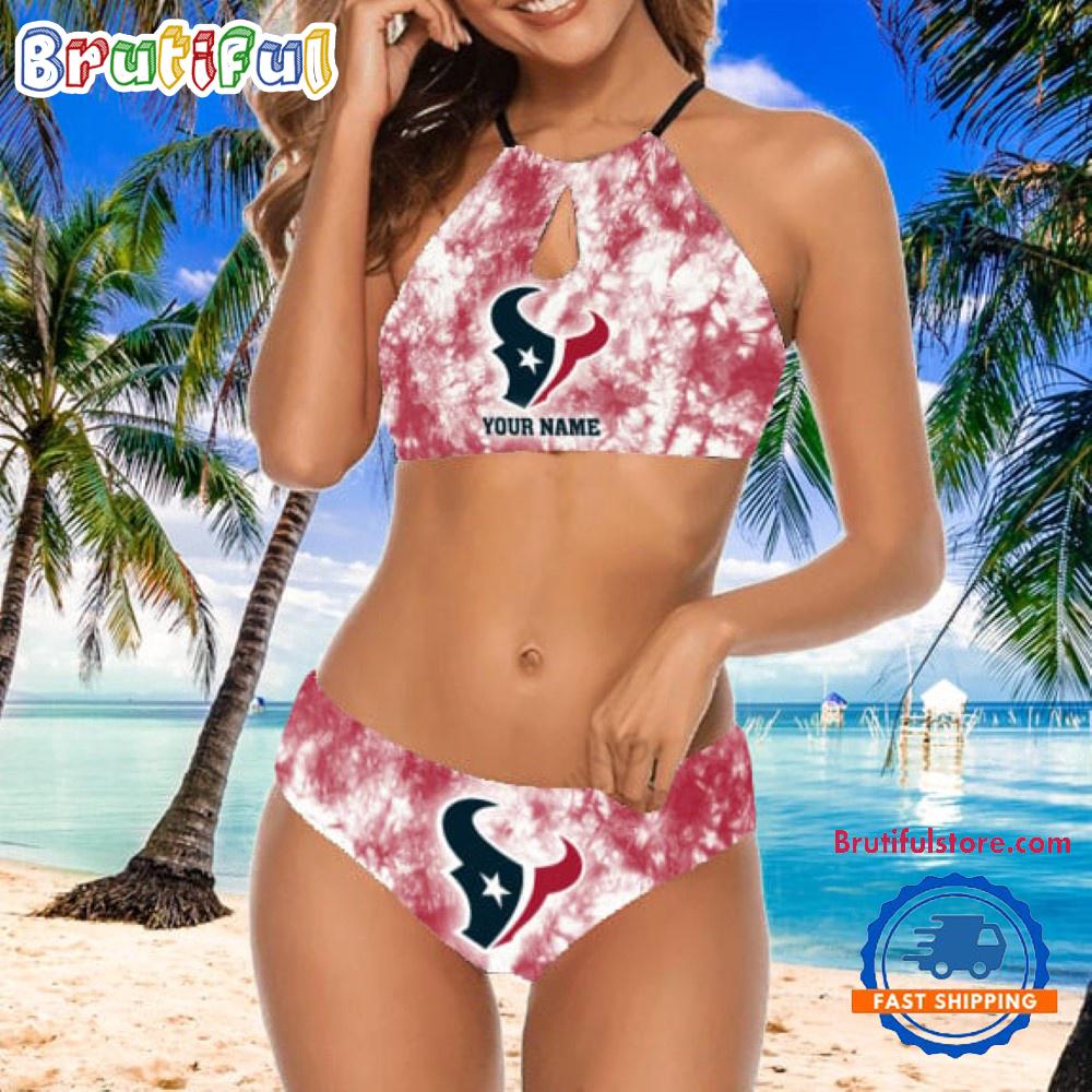 NFL Houston Texans Personalized Women's Summer Cami 2 Piece Bikini