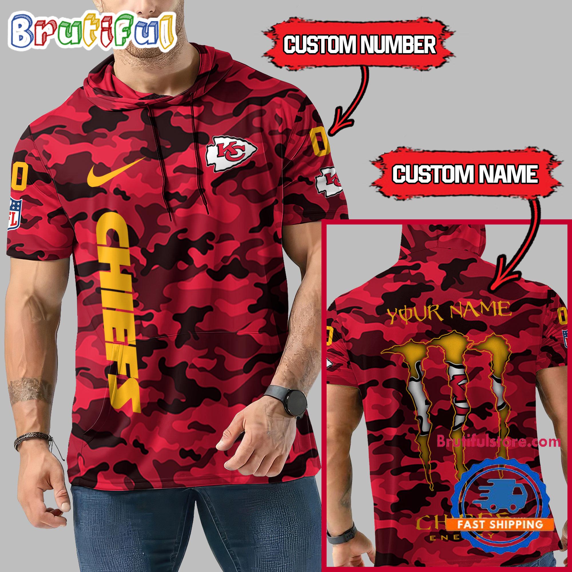 NFL Kansas City Chiefs Custom Name Camo Sleeveless Hoodie Design
