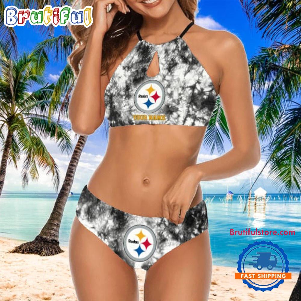 NFL Pittsburgh Steelers Personalized Women's Summer Cami 2 Piece Bikini