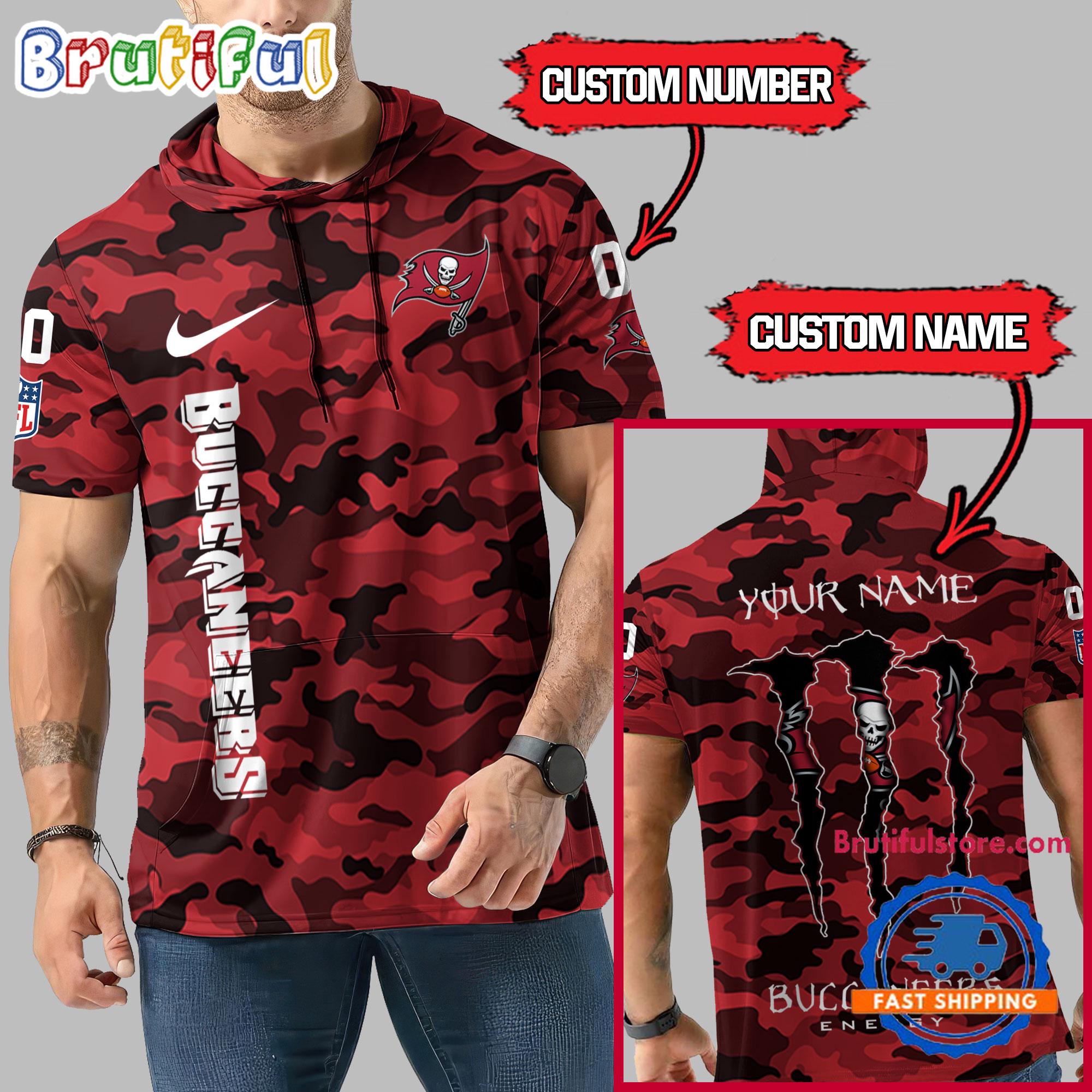 NFL Tampa Bay Buccaneers Custom Name Camo Sleeveless Hoodie Design