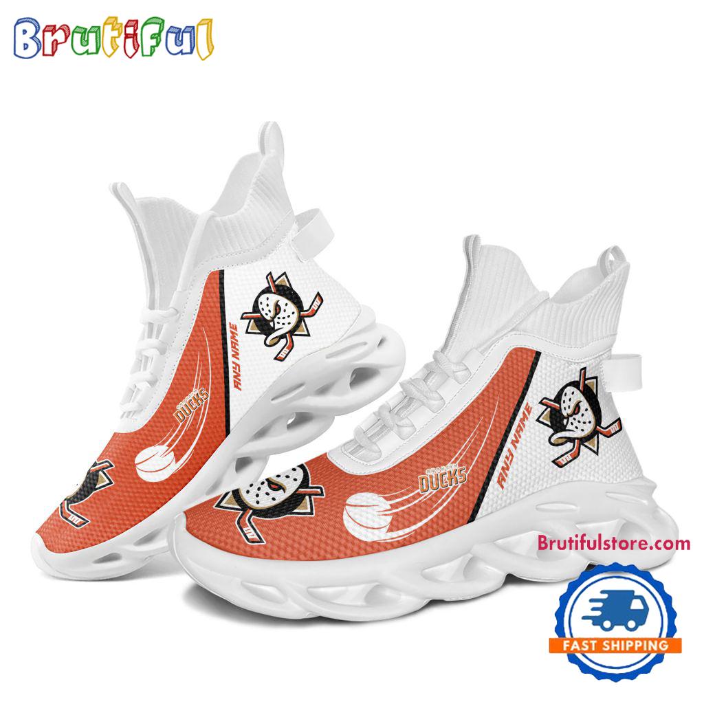 NHL Anaheim Ducks Custom Name High Top Max Soul Shoes, Hockey Team Design Shoes Sneaker