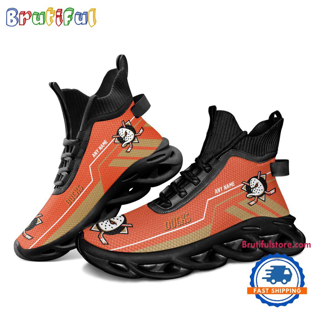 NHL Anaheim Ducks Personalized Name Hockey Team Design High Top Max Soul Shoes