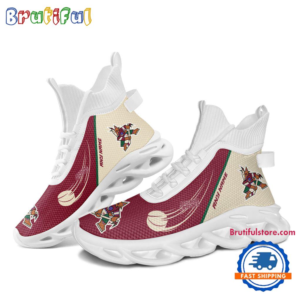 NHL Arizona Coyotes Custom Name High Top Max Soul Shoes, Hockey Team Design Shoes Sneaker