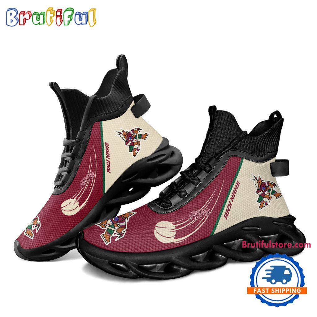 NHL Arizona Coyotes Custom Name High Top Max Soul Shoes, Hockey Team Design Shoes Sneaker
