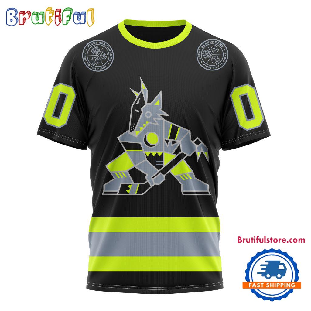 NHL Arizona Coyotes Specialized FireFighter Uniforms Color Design T Shirt