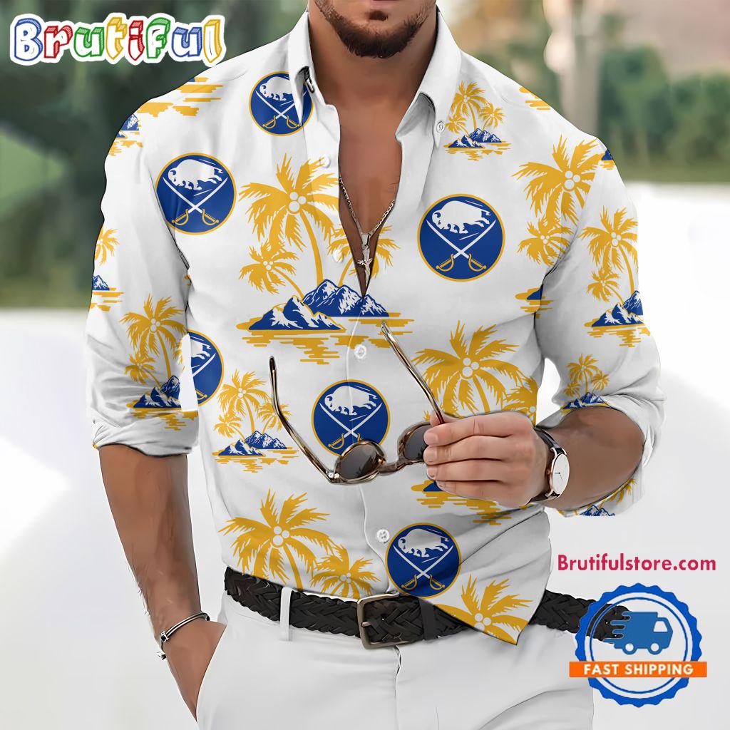 NHL Buffalo Sabres Special Hockey Long Sleeve Hawaiian Design Button Shirt
