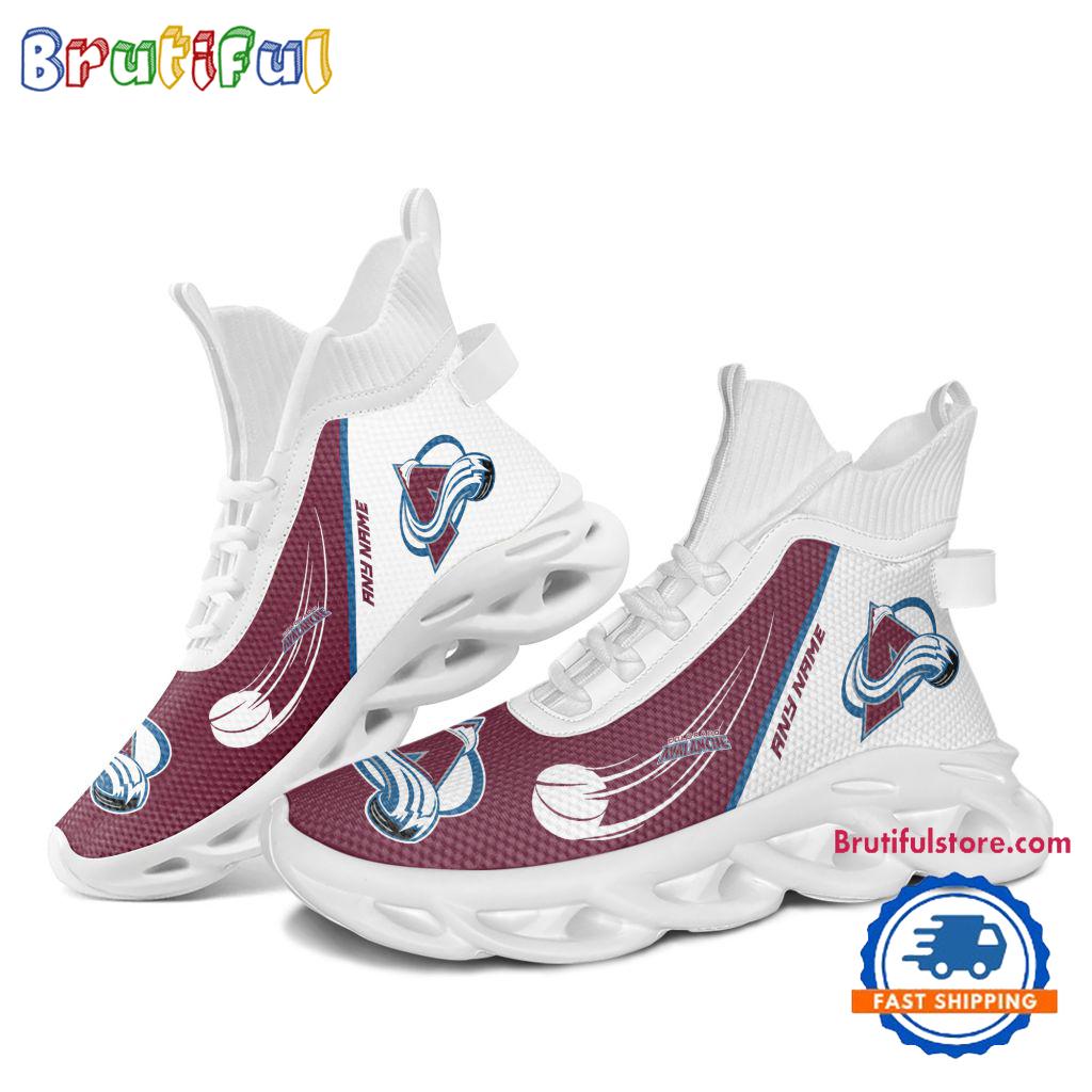 NHL Colorado Avalanche Custom Name High Top Max Soul Shoes, Hockey Team Design Shoes Sneaker