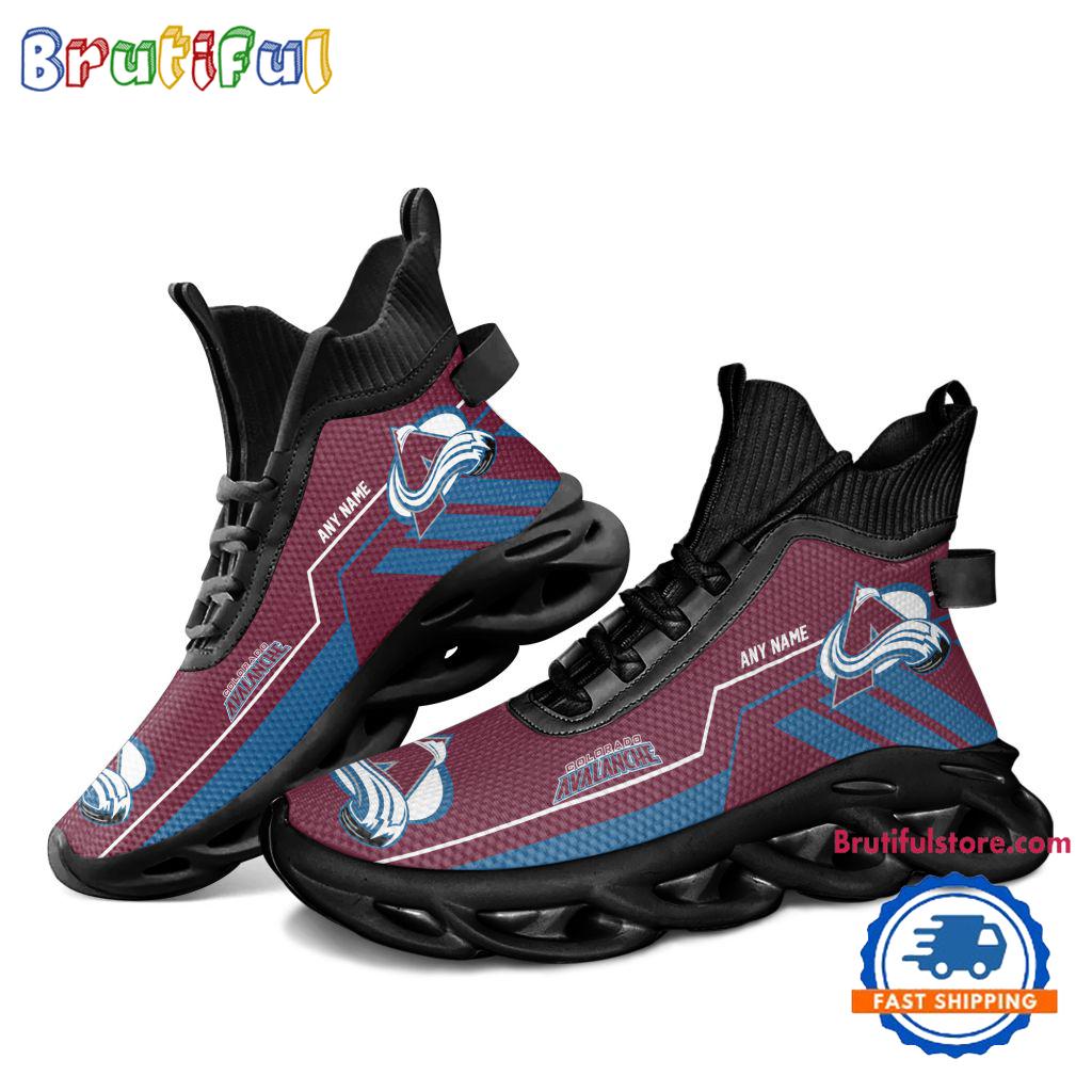 NHL Colorado Avalanche Personalized Name Hockey Team Design High Top Max Soul Shoes
