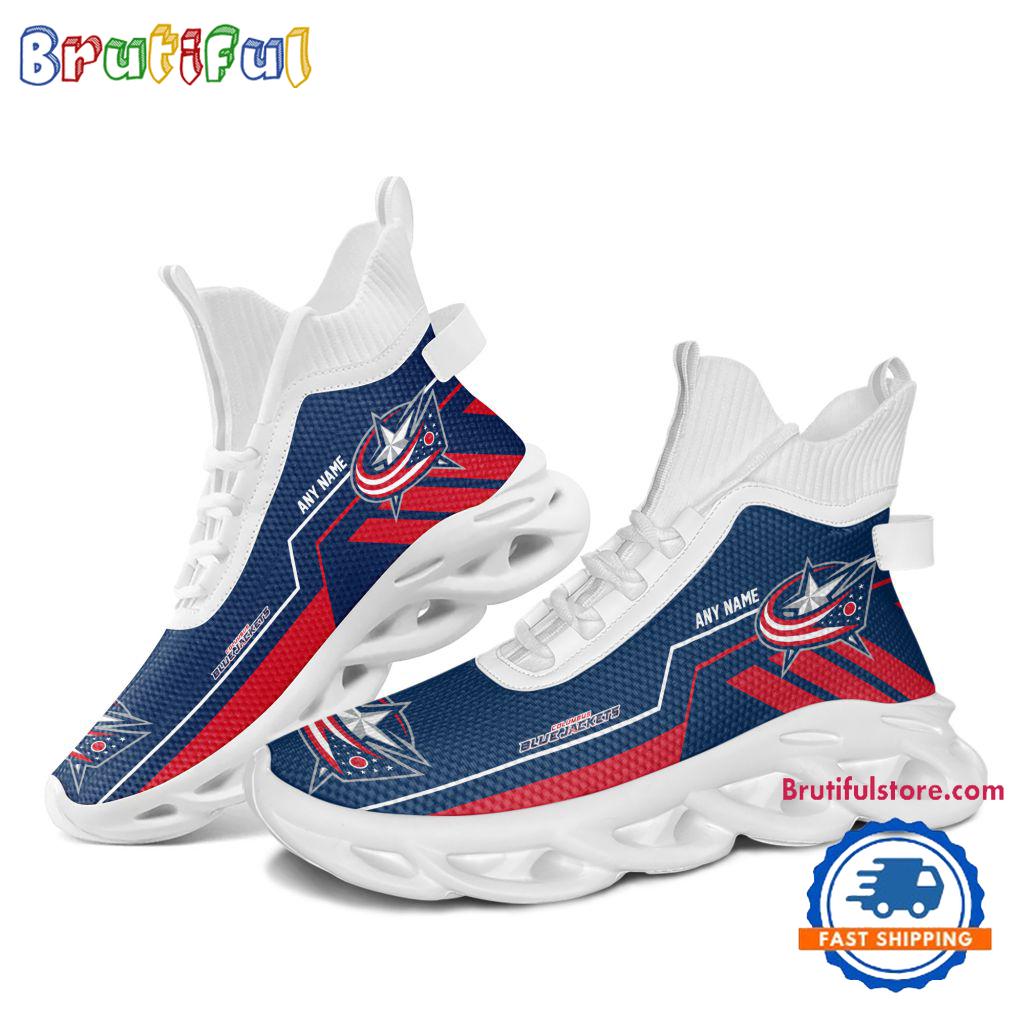 NHL Columbus Blue Jackets Personalized Name Hockey Team Design High Top Max Soul Shoes