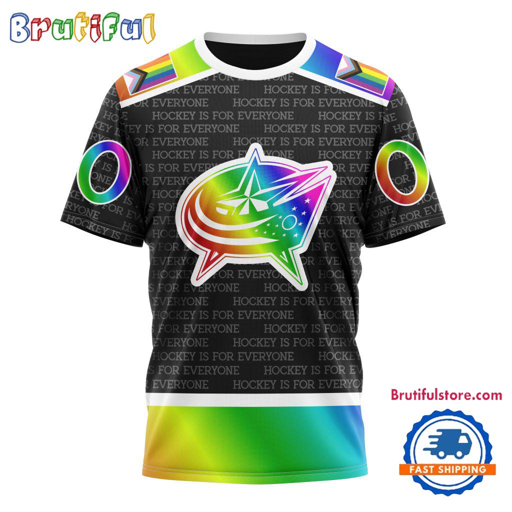 NHL Columbus Blue Jackets Special LGBT Pride Is For Everyone Hockey Design T Shirt, Sweatshirt, Hoodie